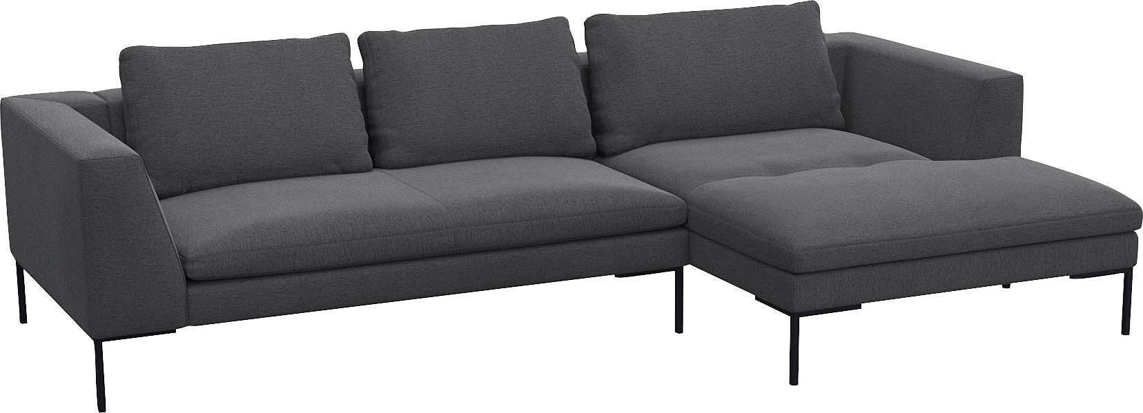 FLEXLUX Hoekbank Loano, geweldige zitcomfort, L-vorm moderne zitbank, vrijstaand, losse kussens, koudschuim in de zitting