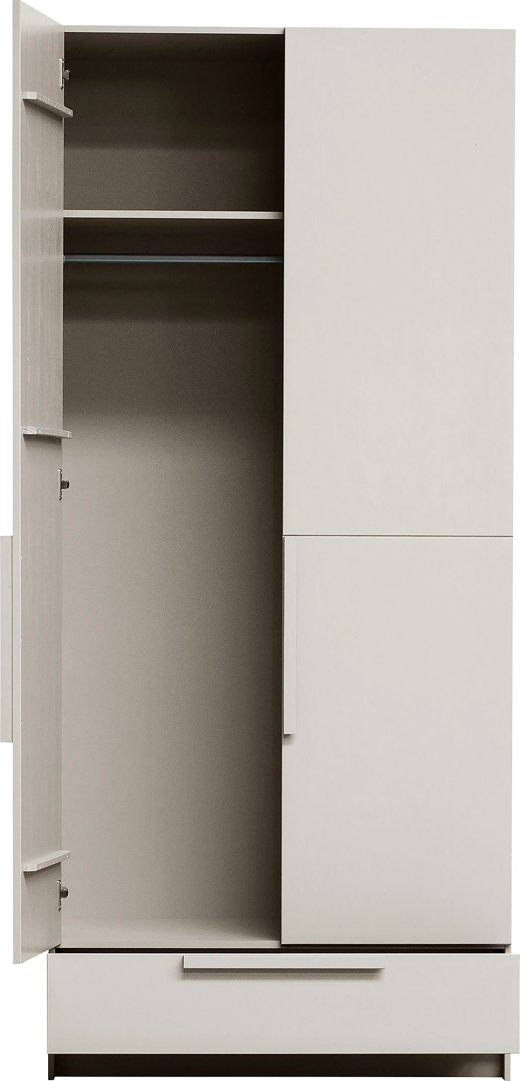 WOOOD Kledingkast Pure met kledingstang, grenenhout, hoogte 215 cm