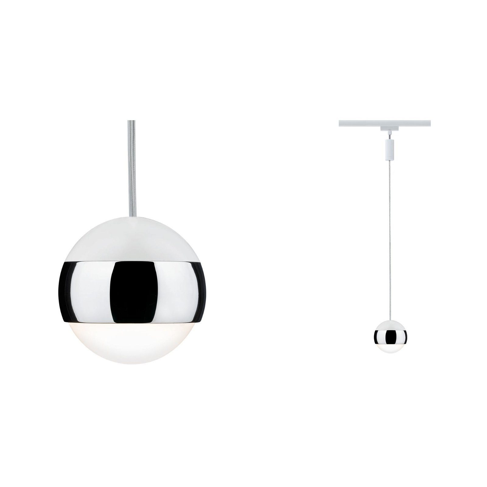 Paulmann Railsysteem-lampen URail Hanglamp Capsule II 400lm 6,3W 2700K 230V Zwart mat, Chroom