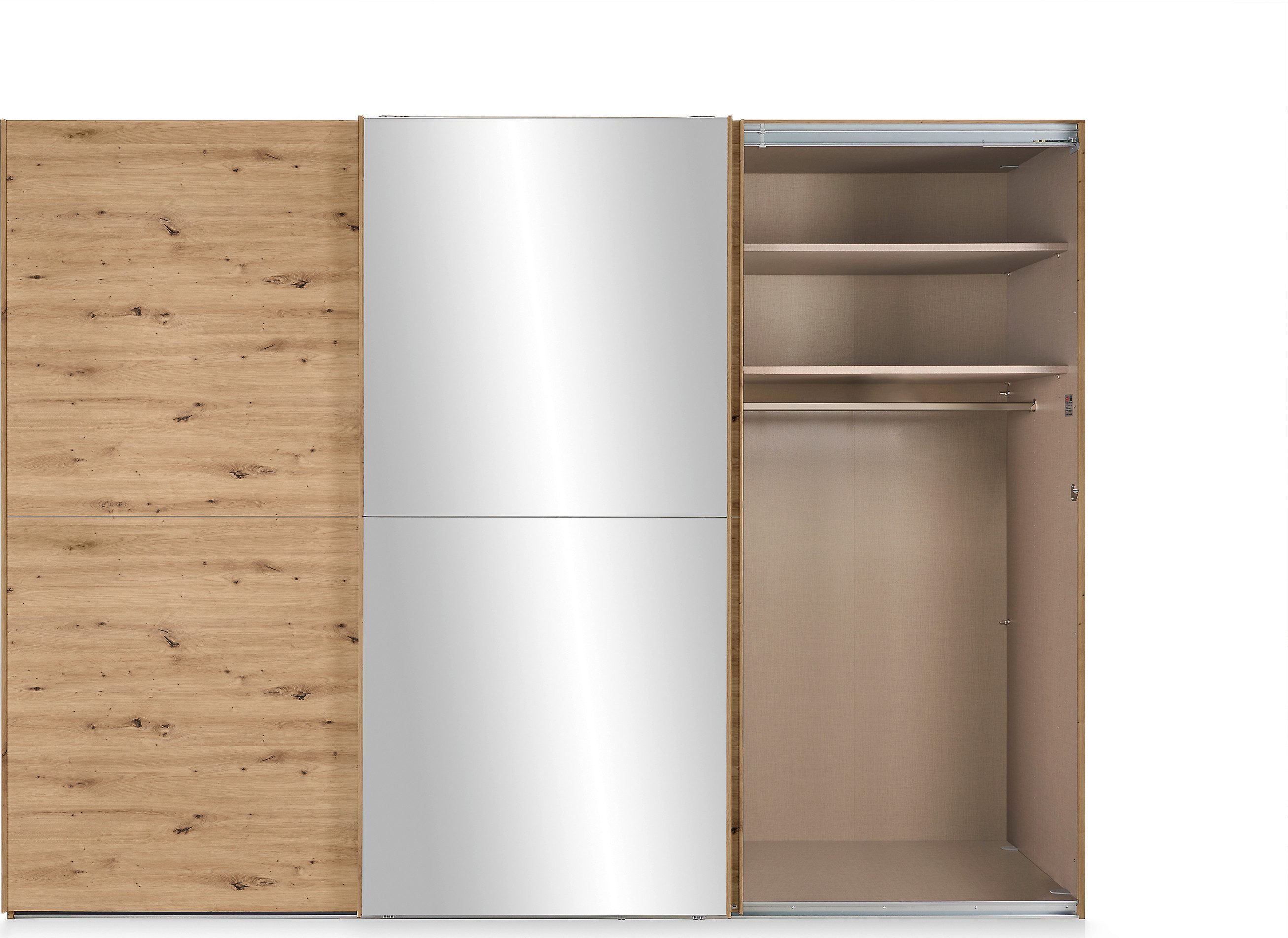 set one by Musterring Schuifdeurkast Henderson met spiegel, inclusief planken en garderobestangen