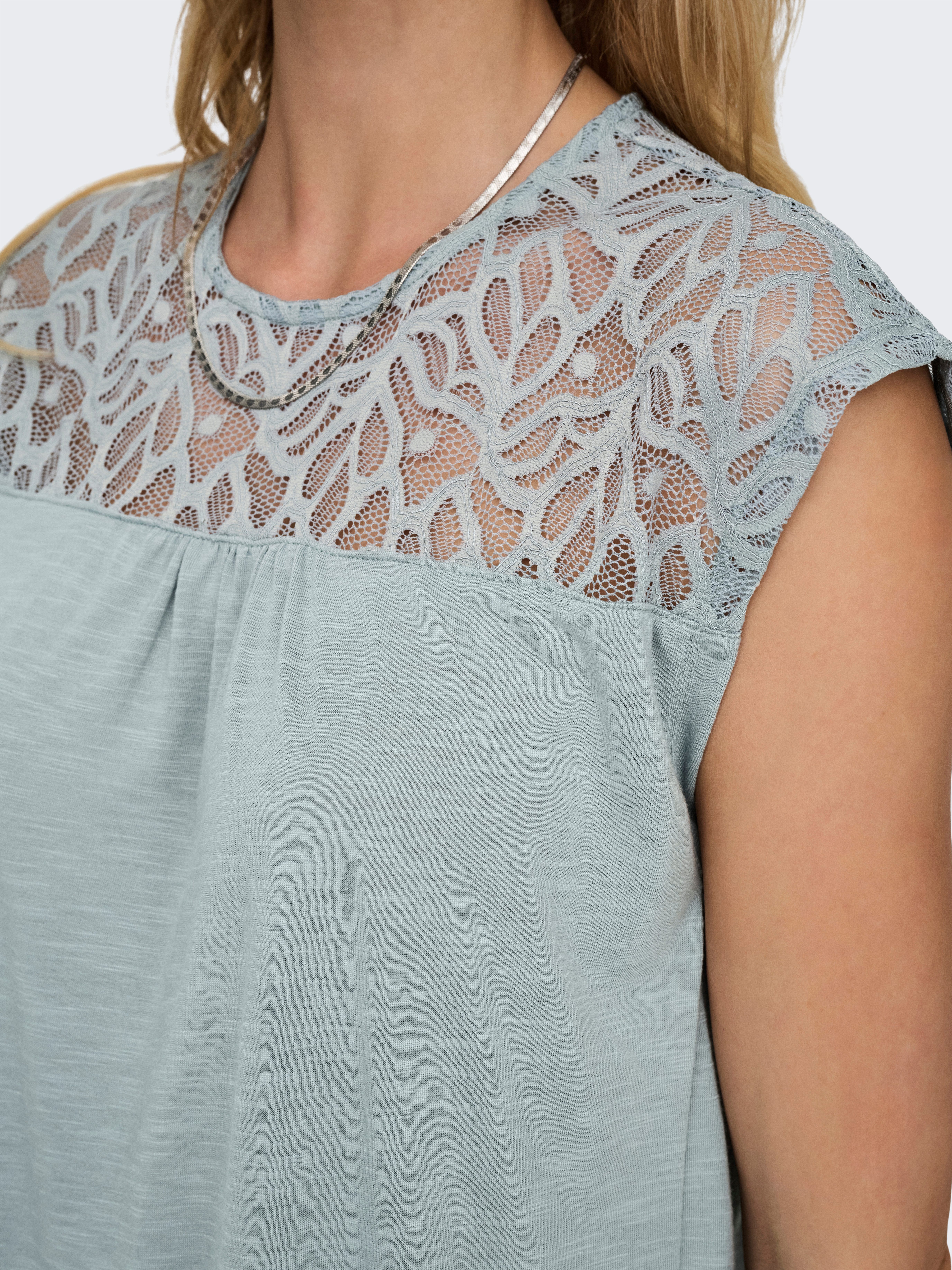 Only Kanten shirt ONLSINDY LIFE S/S O-NECK MIX TOP JRS