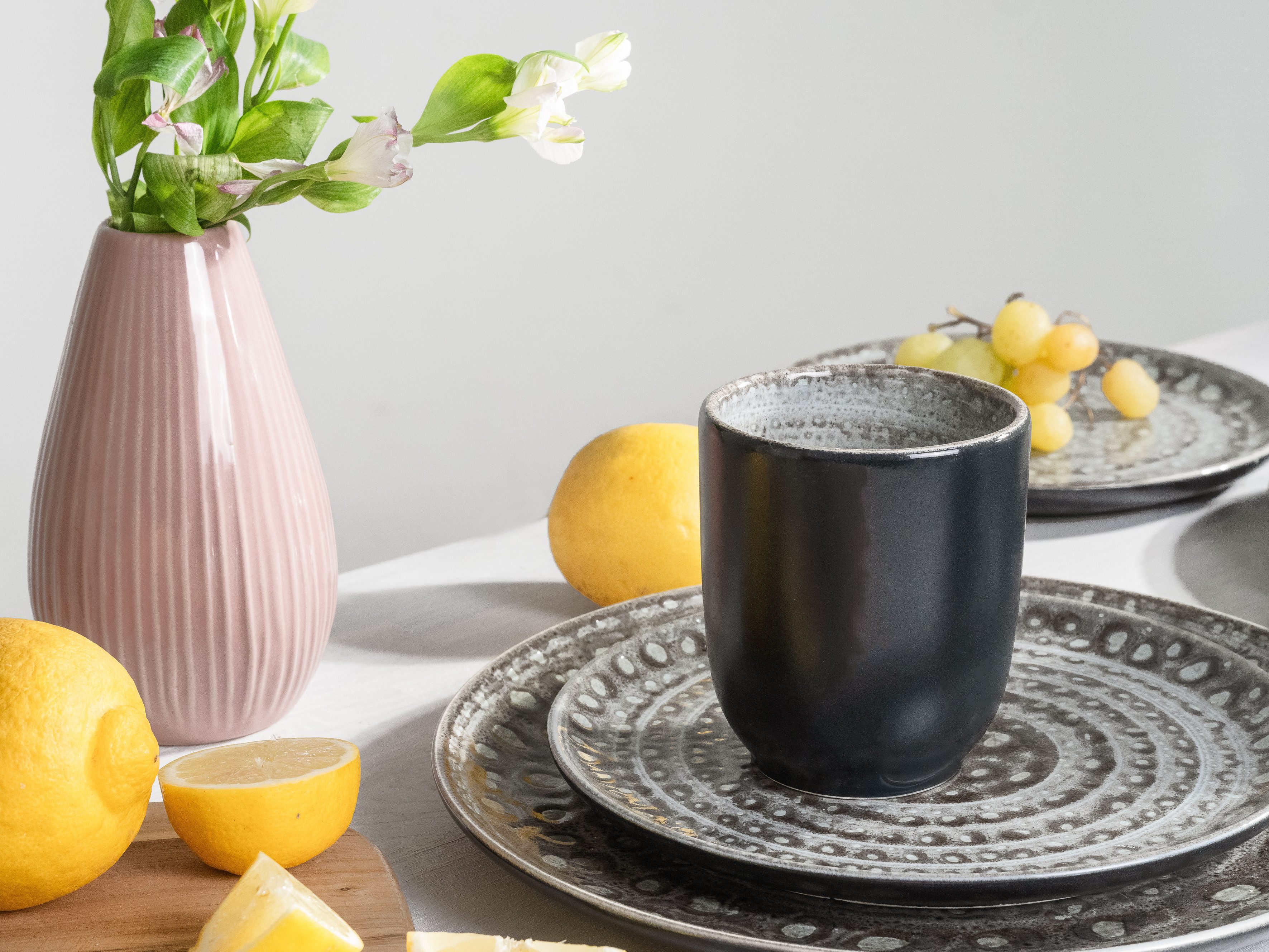 CreaTable Combi-servies Servies-set Villa Romana Servies, ambachtelijk karakter, 16 delen, voor 4 personen (set, 16-delig)