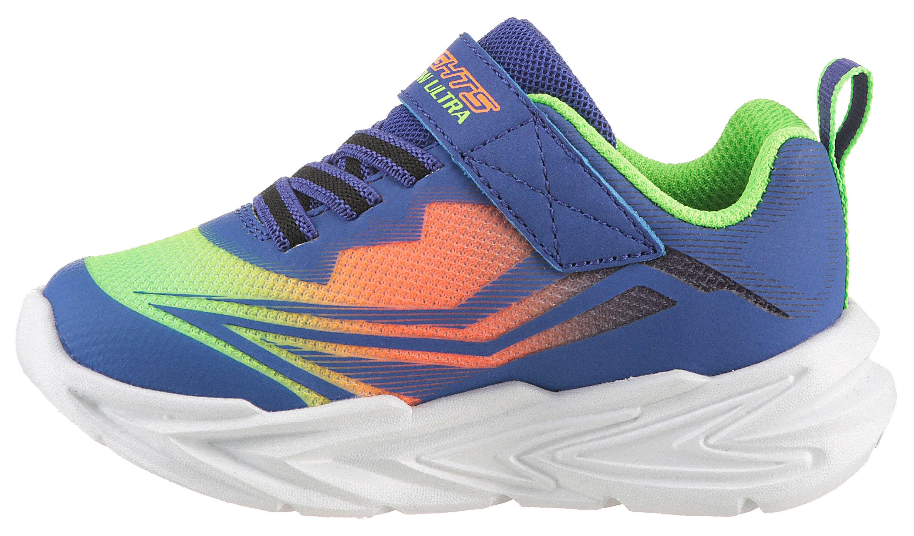 Skechers Babyschoentjes FLEX-GLOW ULTRA LIGHTS , blink-klittenbandschoen om in te glijden, neon, maat sjabloon om te downloaden