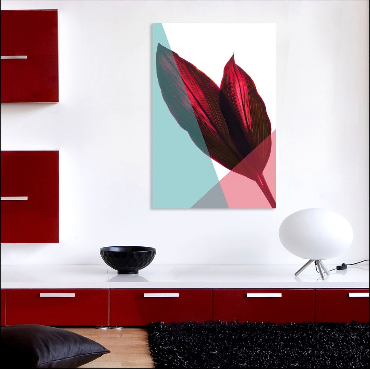 queence Artprint op acrylglas Bladeren Fine Art-print in galeriekwaliteit