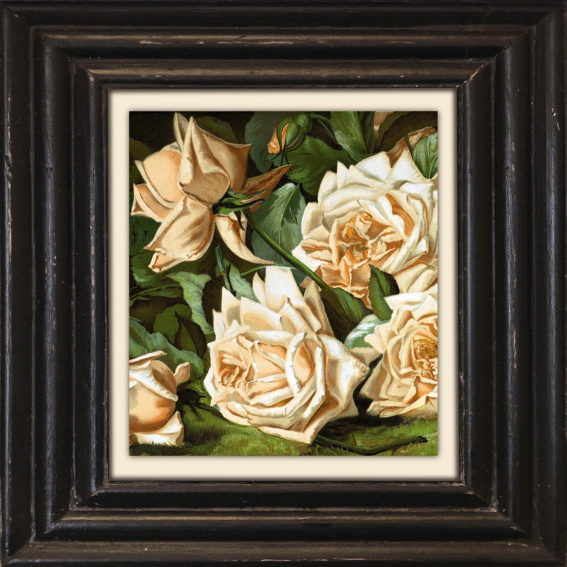 queence Artprint op linnen Bloemen Premium canvasstof, handgemaakt in Duitsland, 40x40cm foto schilderijen geel