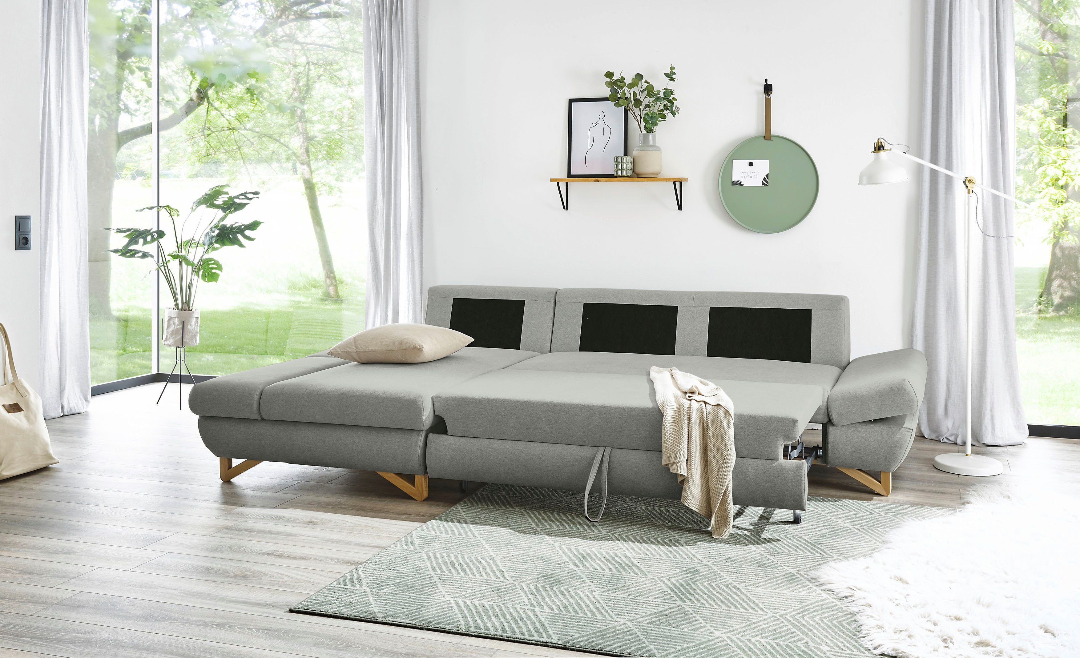 INOSIGN Slaapbank City/Giron comfortabele slaapbank (ligoppervlak 245 x 138 cm) en bedlade
