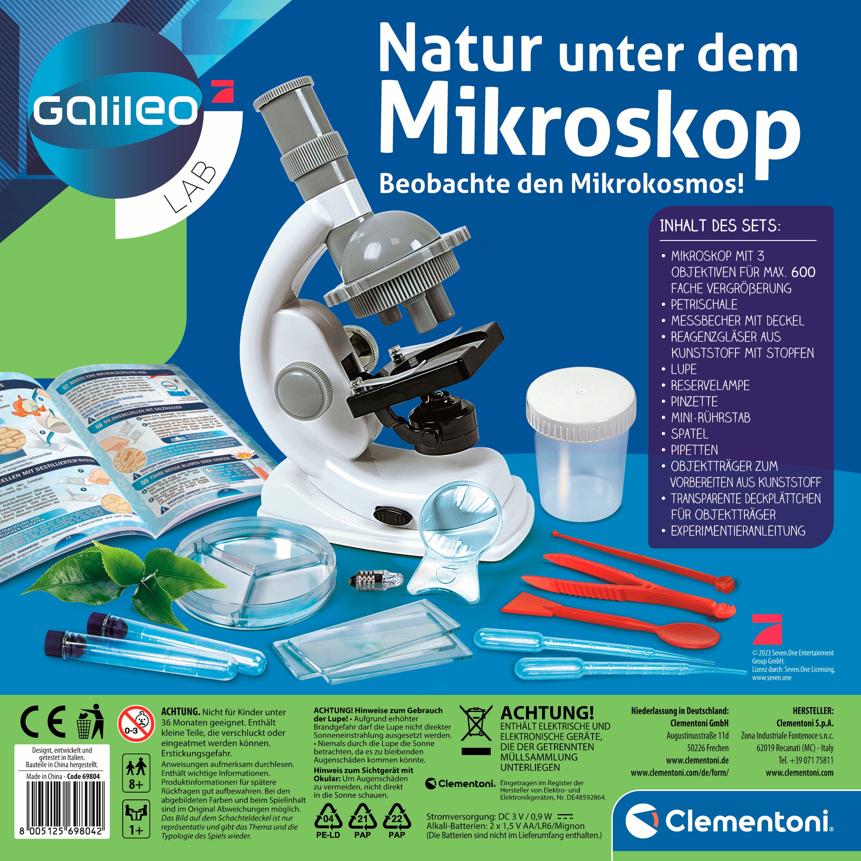 Clementoni® Experimenteerbox Galileo, natuur onder de microscoop