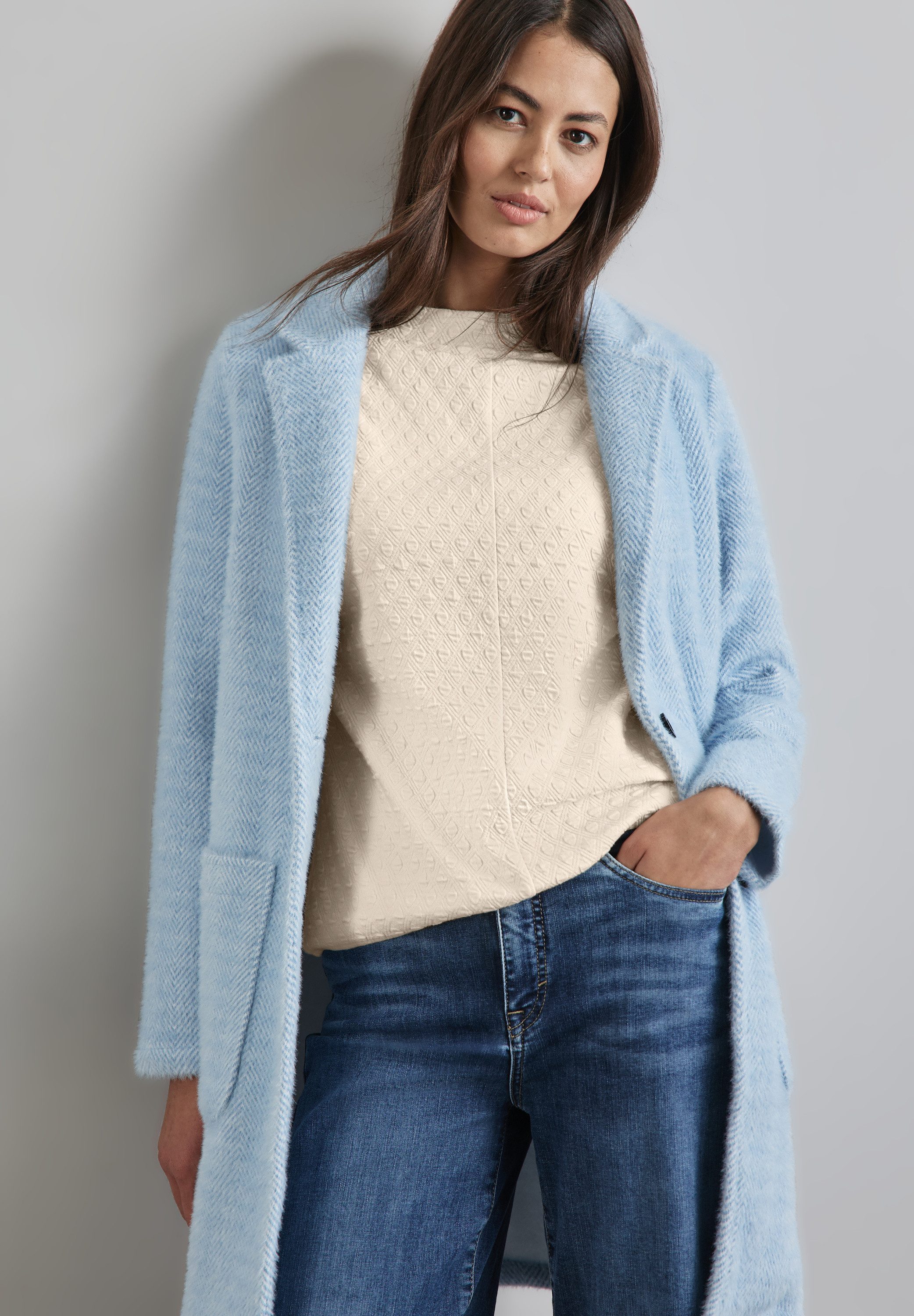 STREET ONE Shirt met 3/4 mouwen met structuurpatroon