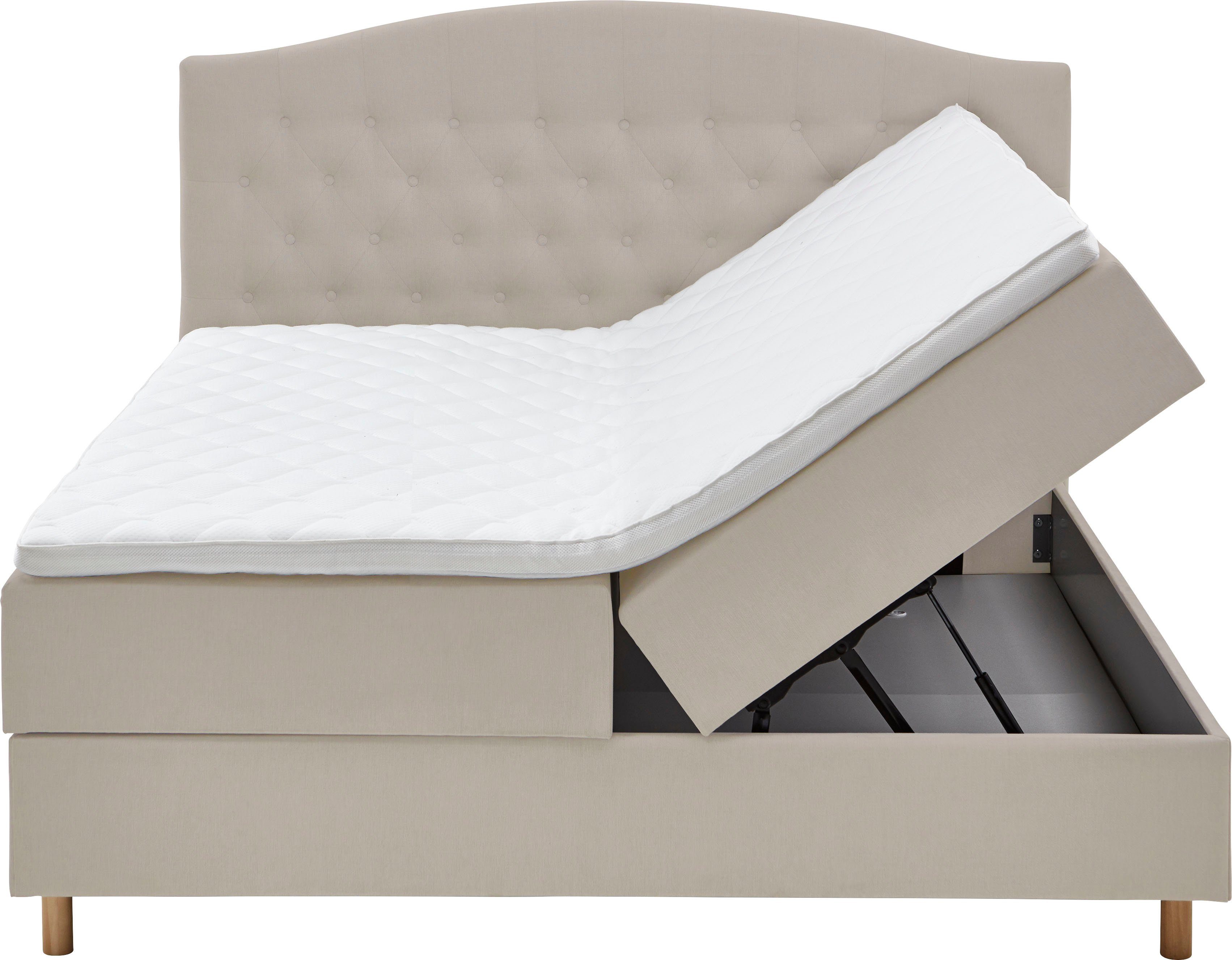Home affaire Boxspring Piemont met bedkist en topmatras
