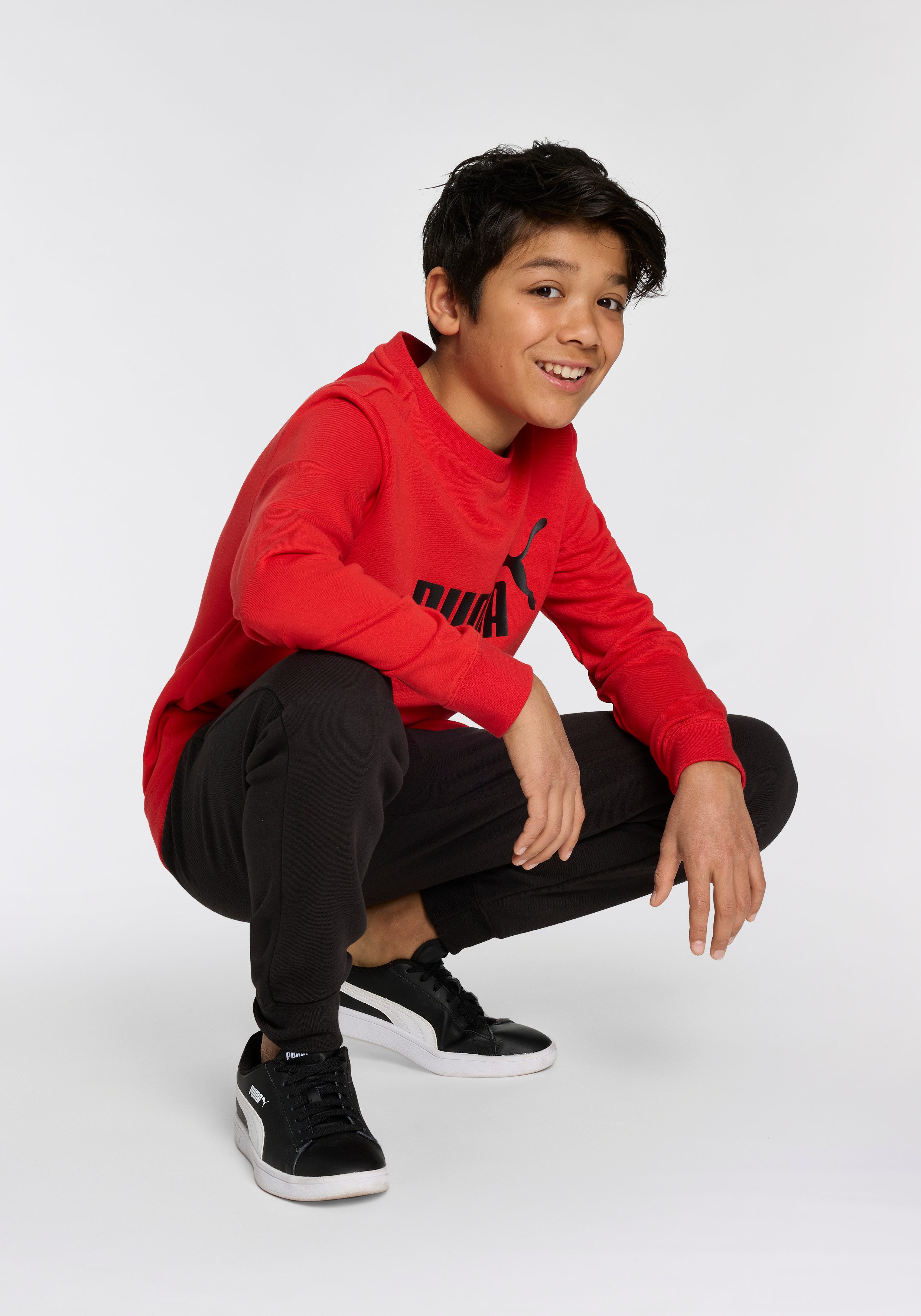 PUMA Trainingspak ESS NO.1 LOGO CREW SWEAT SUIT TR B (2-delig) jongens trainingspakken maat 128 rood