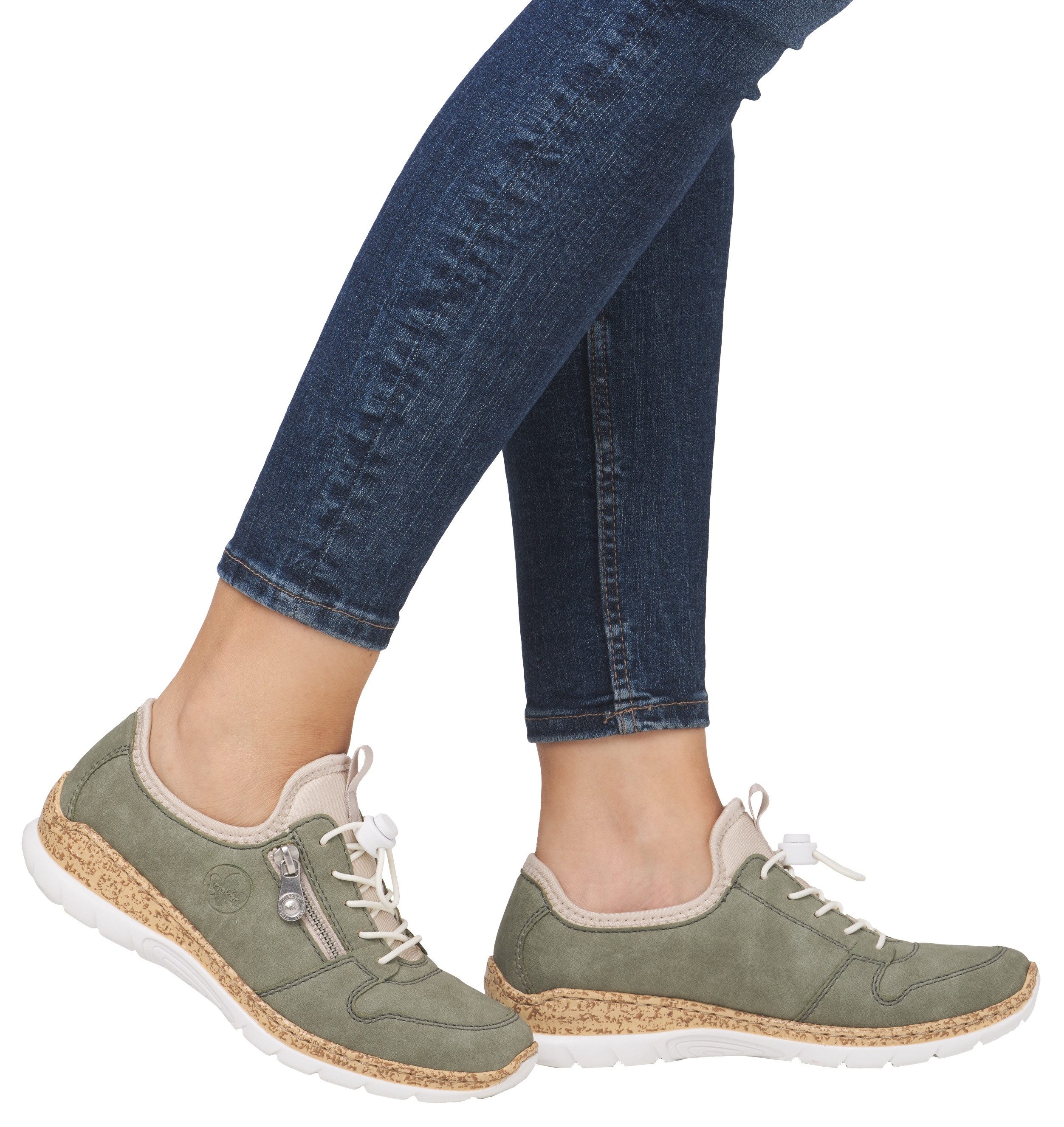 Rieker Slip-on sneakers Veterschoen, lage schoen, slipper met lichte zool
