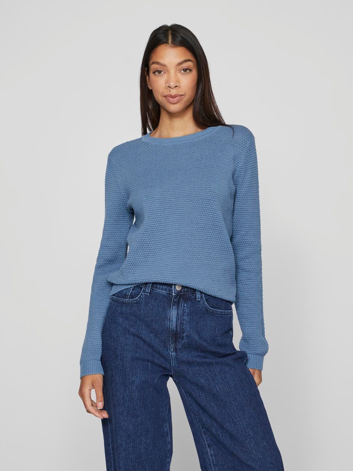Vila Trui met ronde hals VIDALO O-NECK L S KNIT TOP- NOOS