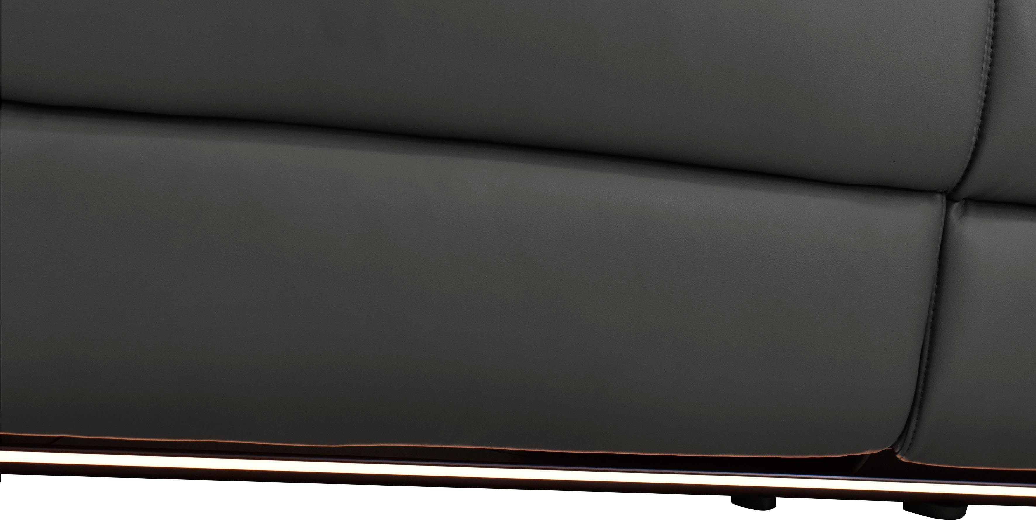 Places of Style 2-zitsbank Pareli 172 cm, handmatige en elektrische relaxfunctie USB, hoofdsteunverstelling, LED, in echt leer, kunstleer, web