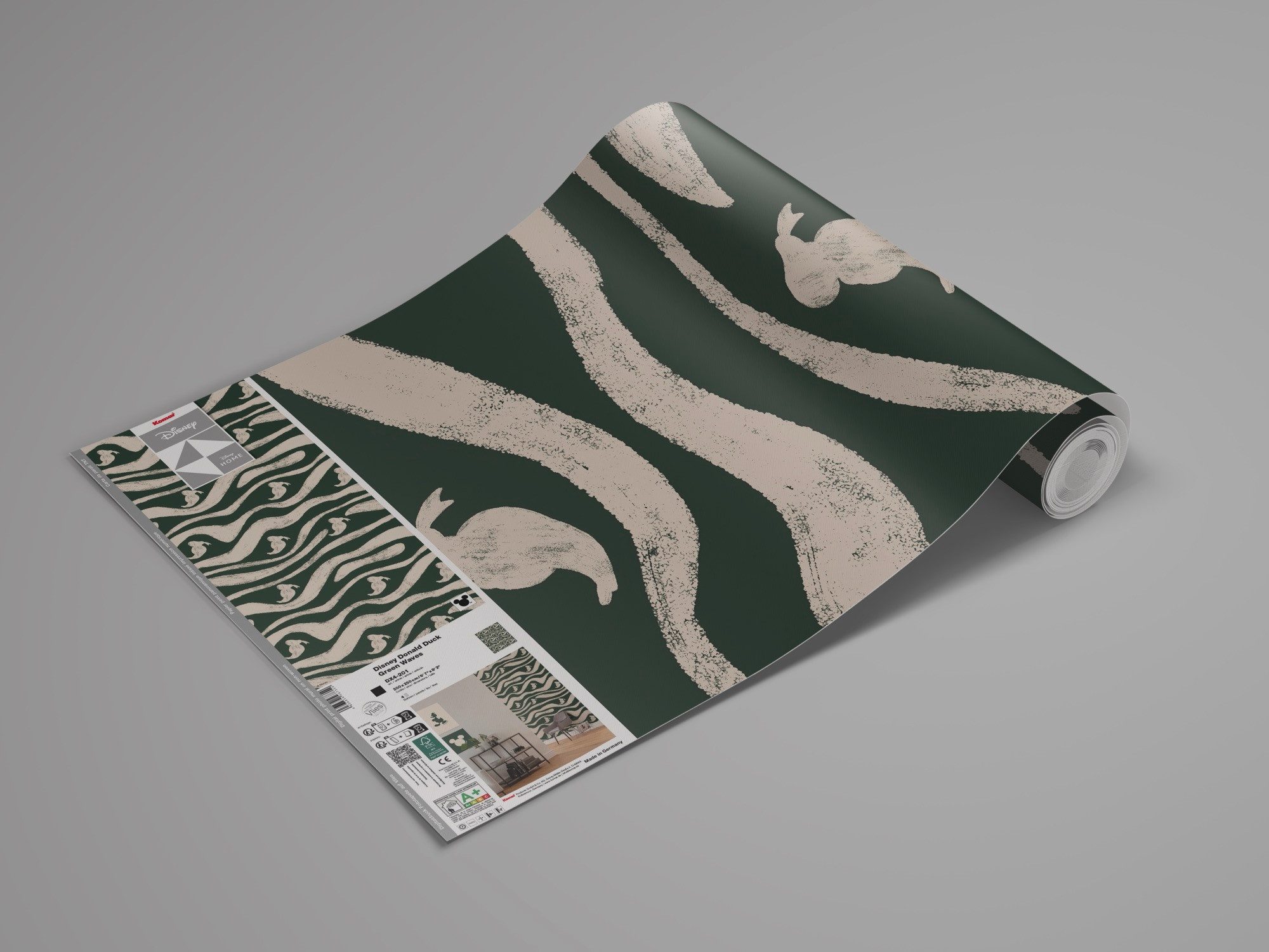 Komar Kinderbehang Disney Donald Duck Green Waves (1 stuk)