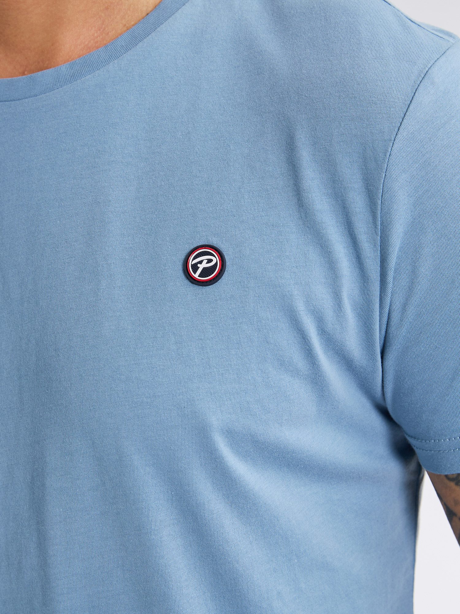 Petrol Industries Shirt met ronde hals met geborduurd logo