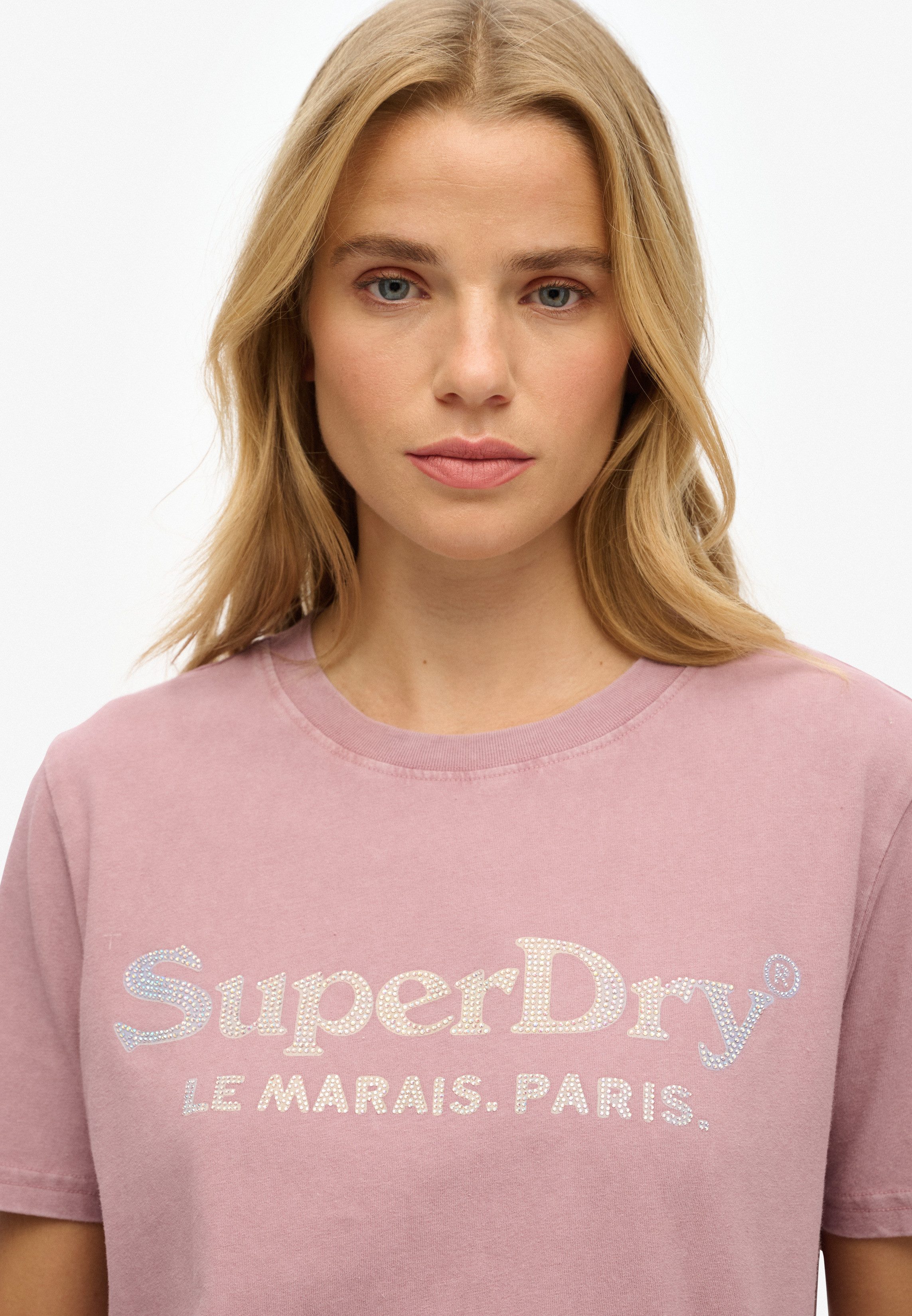 Superdry Shirt met korte mouwen VENUE METALLIC RELAXED TEE