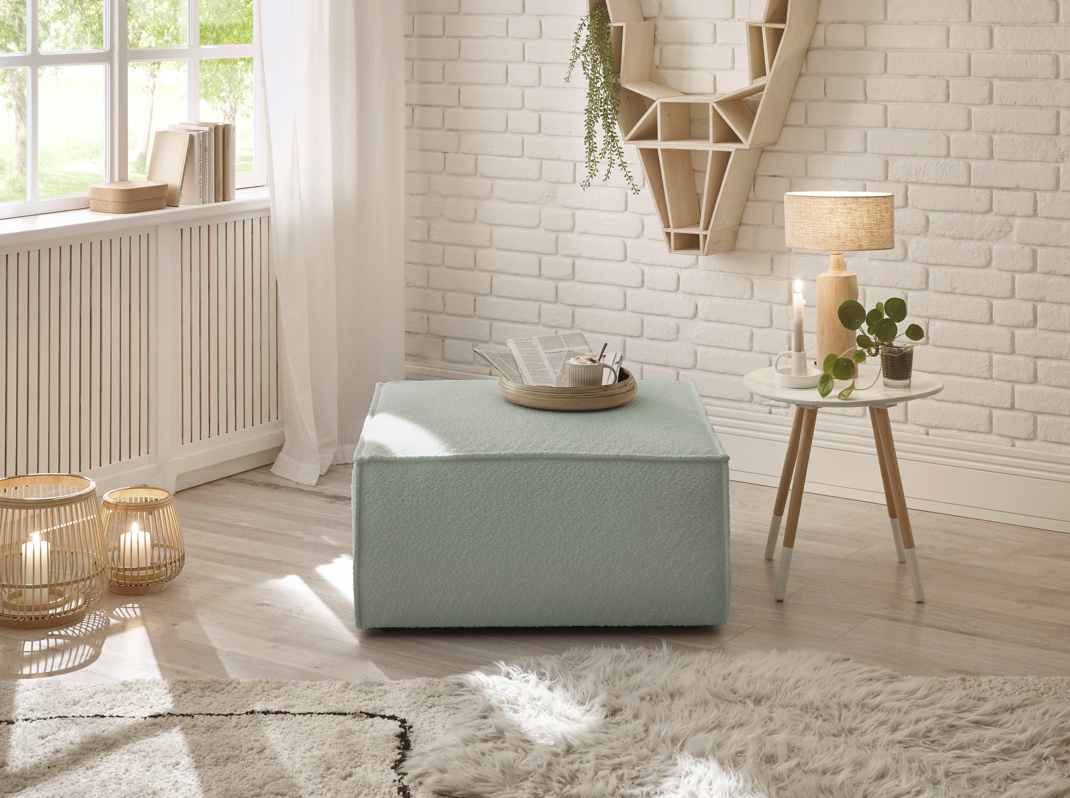 andas Hocker Finnley vierkant, past bij loveseat finnley