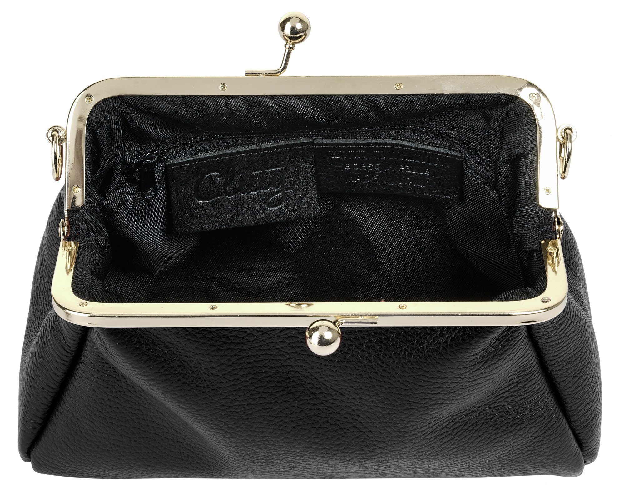 Cluty Avondtasje echt leer, made in italy