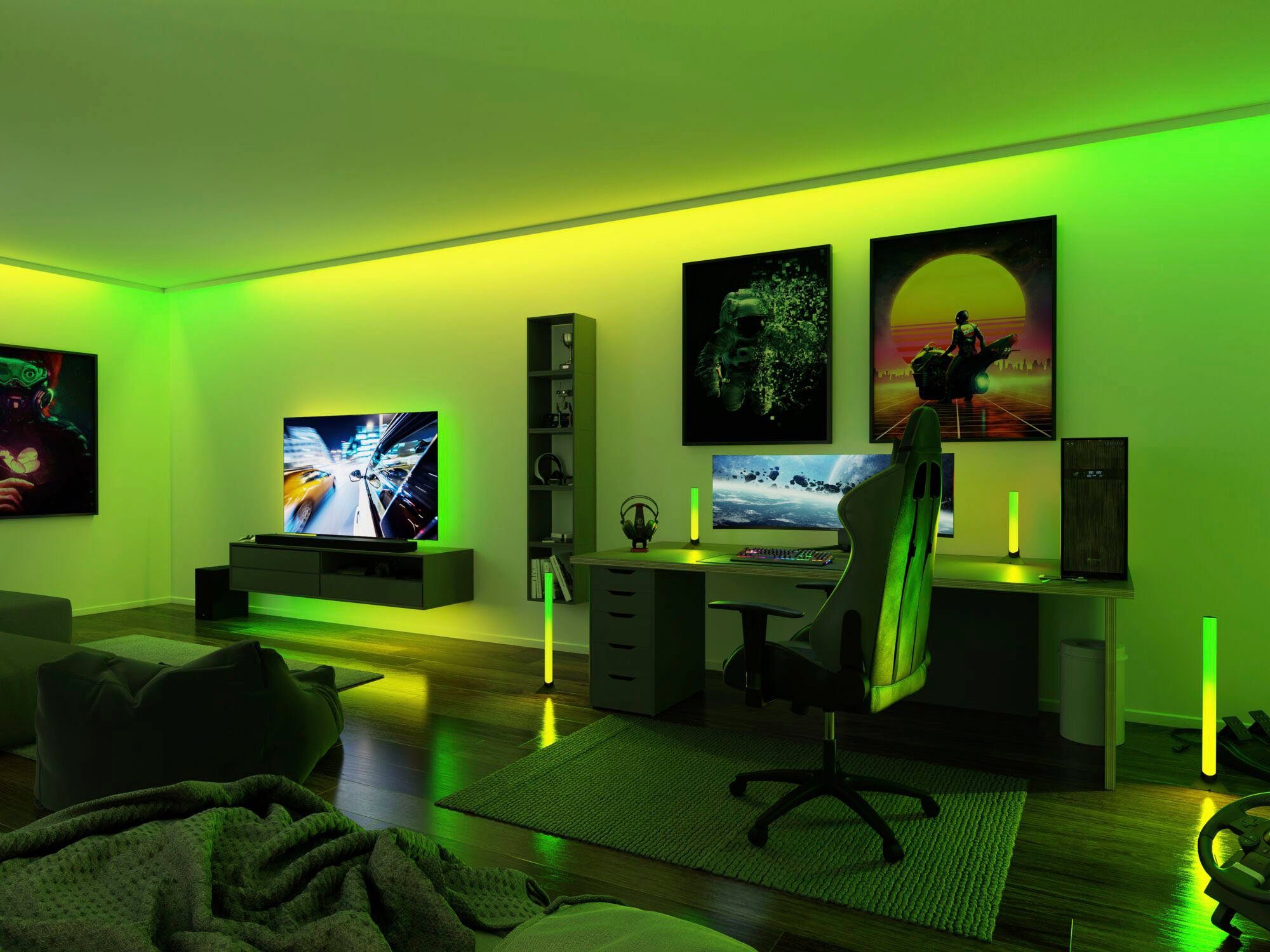 Paulmann Led-strepen USB LED Strip TV-Verlichting 65 Inch 2,4m Dynamic Rainbow RGB 4W (1 stuk)