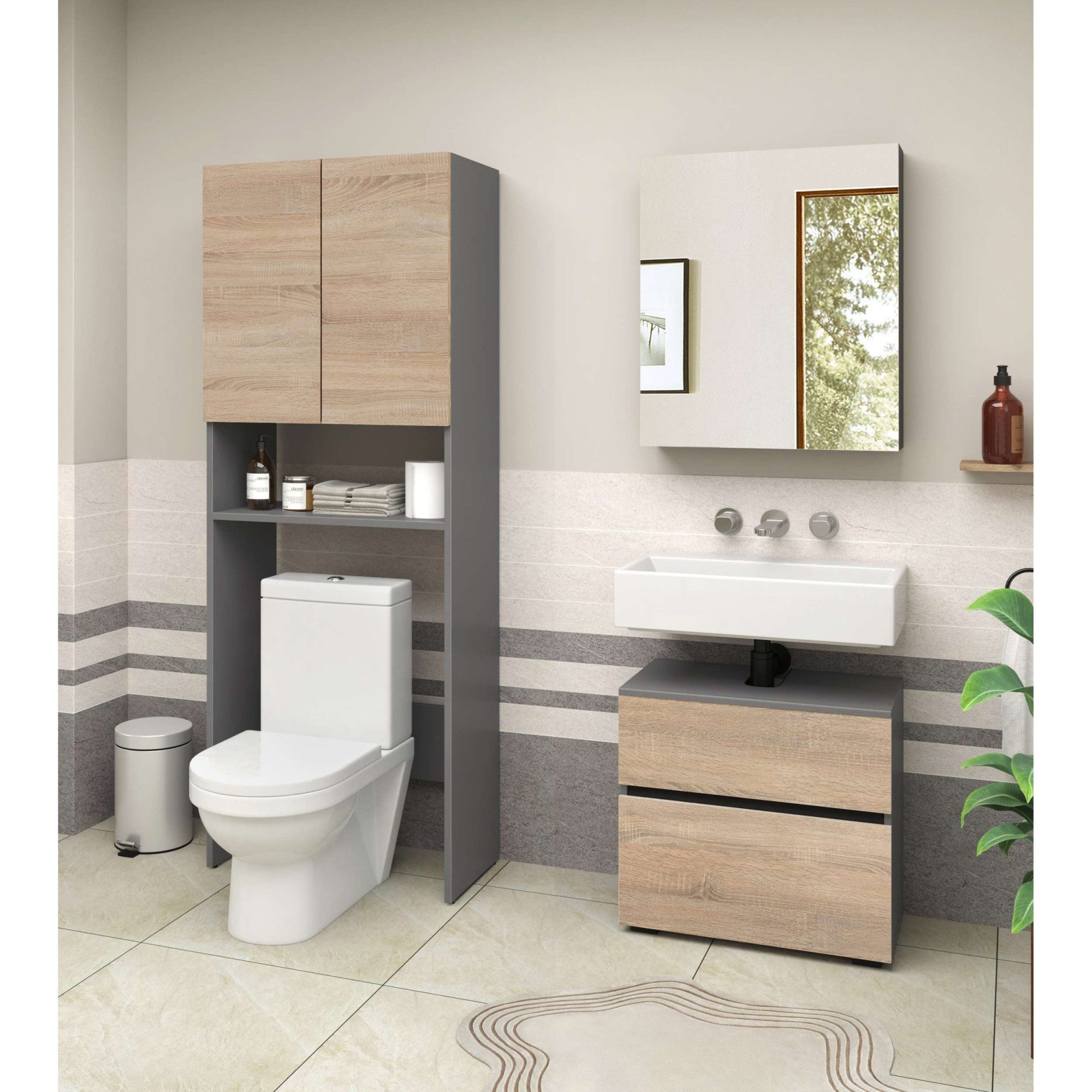 Home affaire Kast voor wasmachine Wisla met 2 deuren, breedte 68 cm, hoogte 180 cm