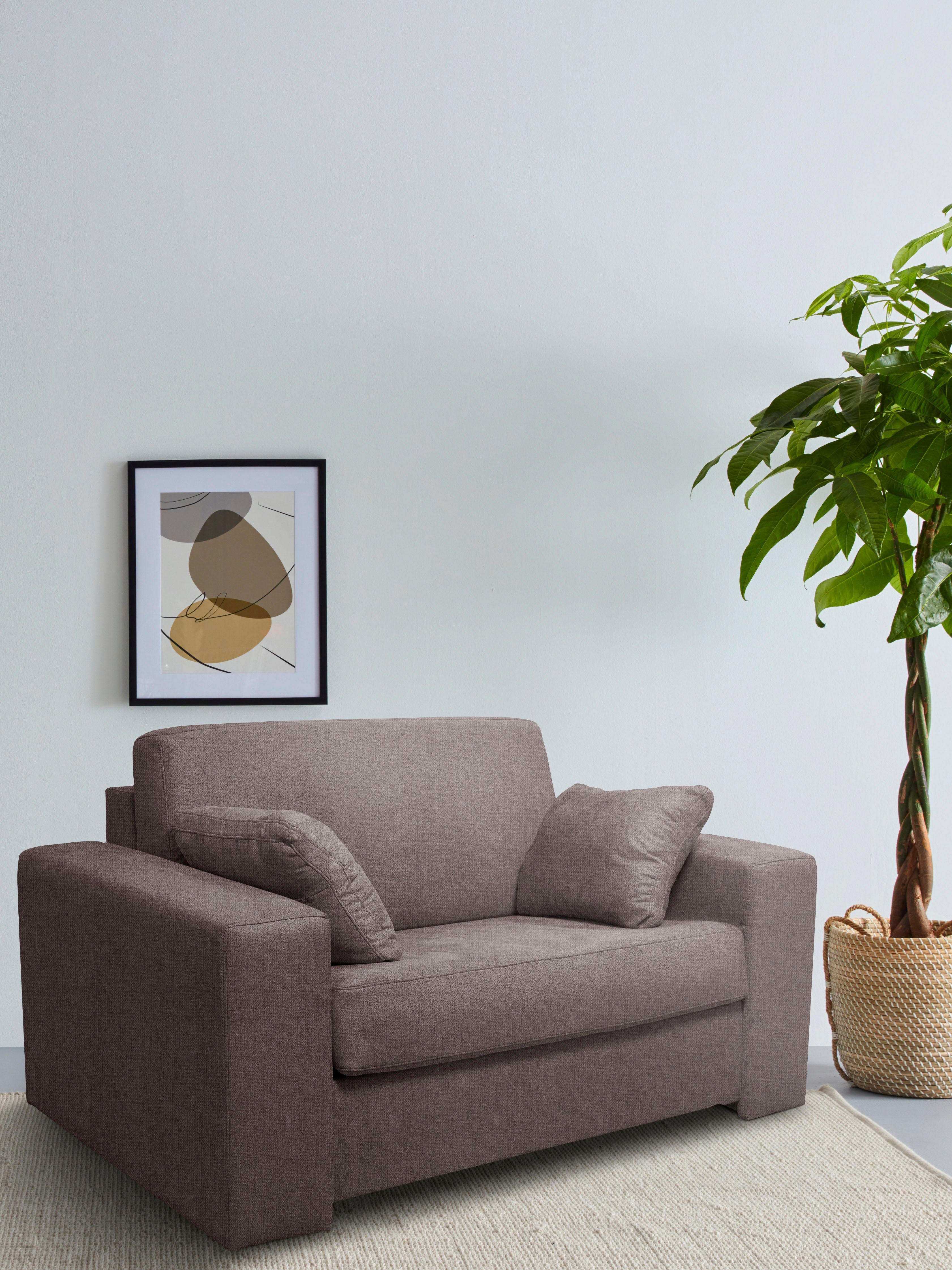 Home affaire Fauteuil Roma matras hoogte 140 cm Bedfunctie, met vering, Afmeting liggend ca. 83x198 cm fauteuils bruin