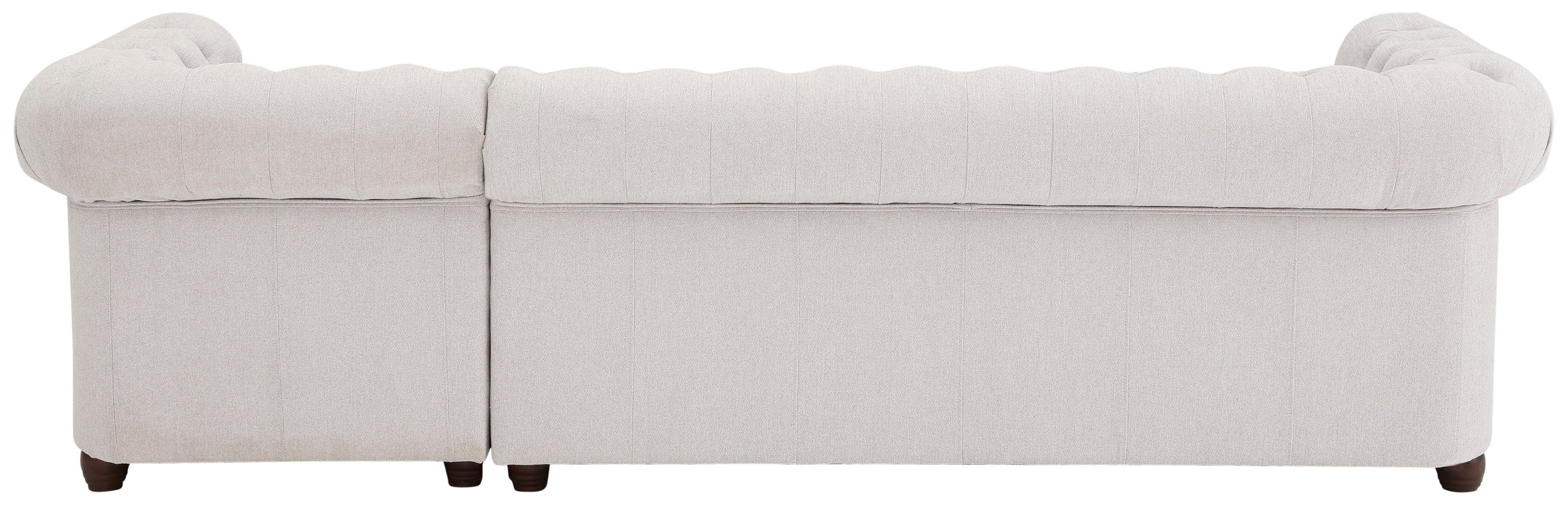 Home affaire Chesterfield-bank New Castle L-vorm hoogwaardige capitonnage in chesterfield-design, bxdxh: 255(171x72)