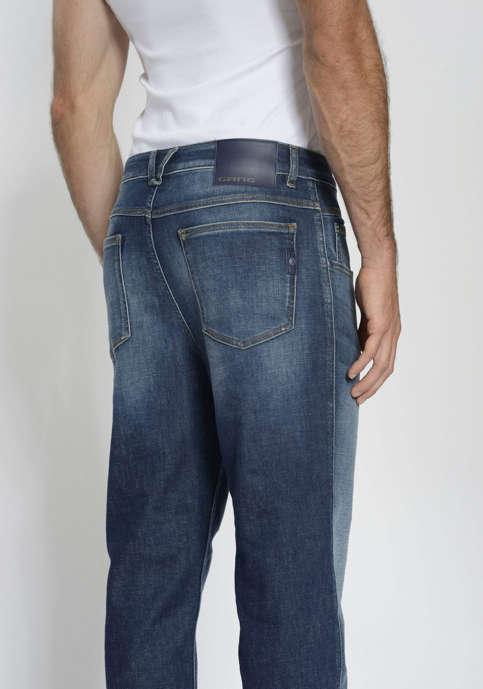 GANG Stretch jeans 94MARCO in relaxte 5-pocket stijl met dubbele riemlus