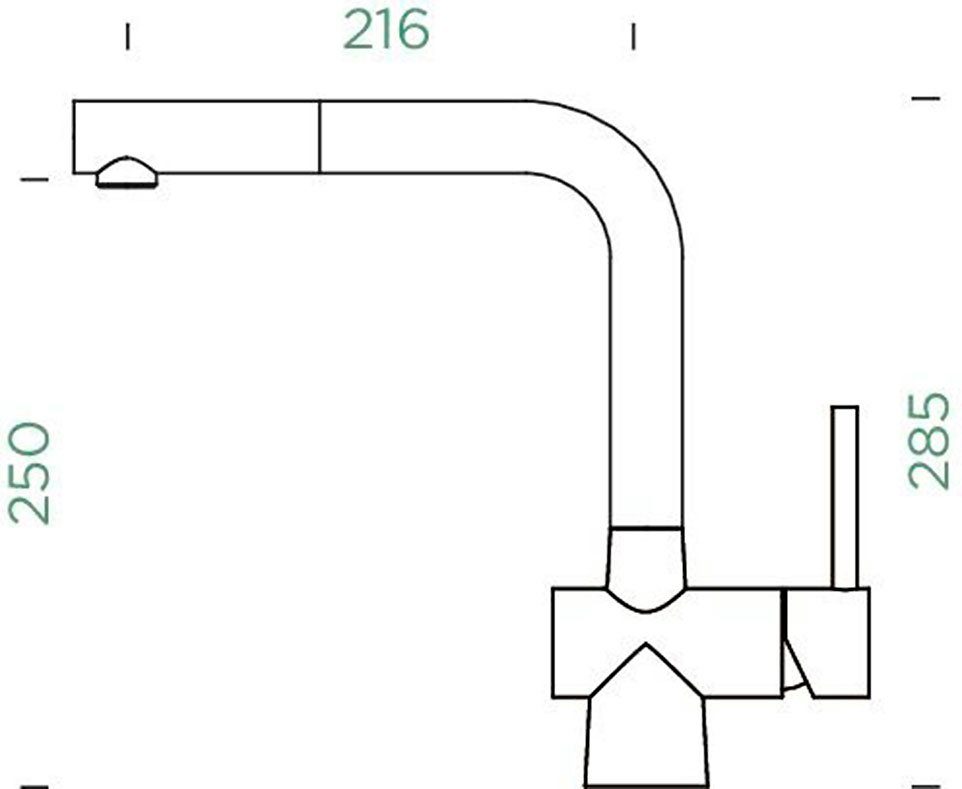 Schock Keukenkraan LAIOS SB uitschuifbaar, terugstroombegrenzer, fluisterperlator, draaibereik 360°