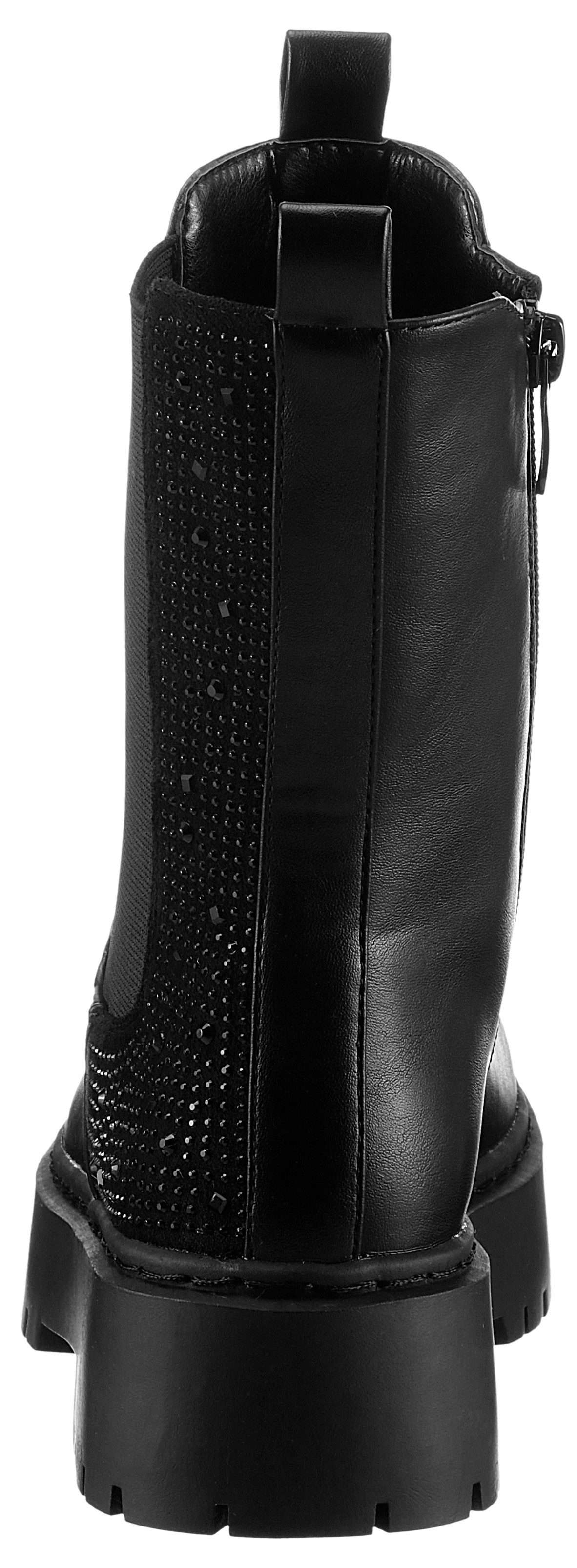 Aniston SHOES Chelsea-boots Instaplaarzen, plateau enkellaars, met glitterstenen - NIEUWE COLLECTIE