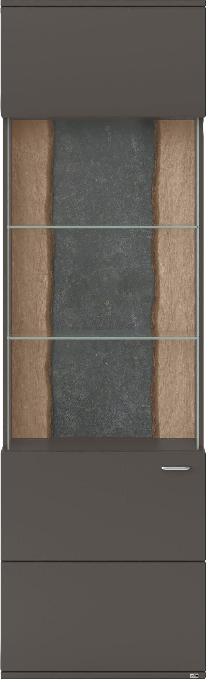 set one by Musterring Vitrinekast Tacoma Type 01, hoogte 207, 4 cm, met getinte glasdeur