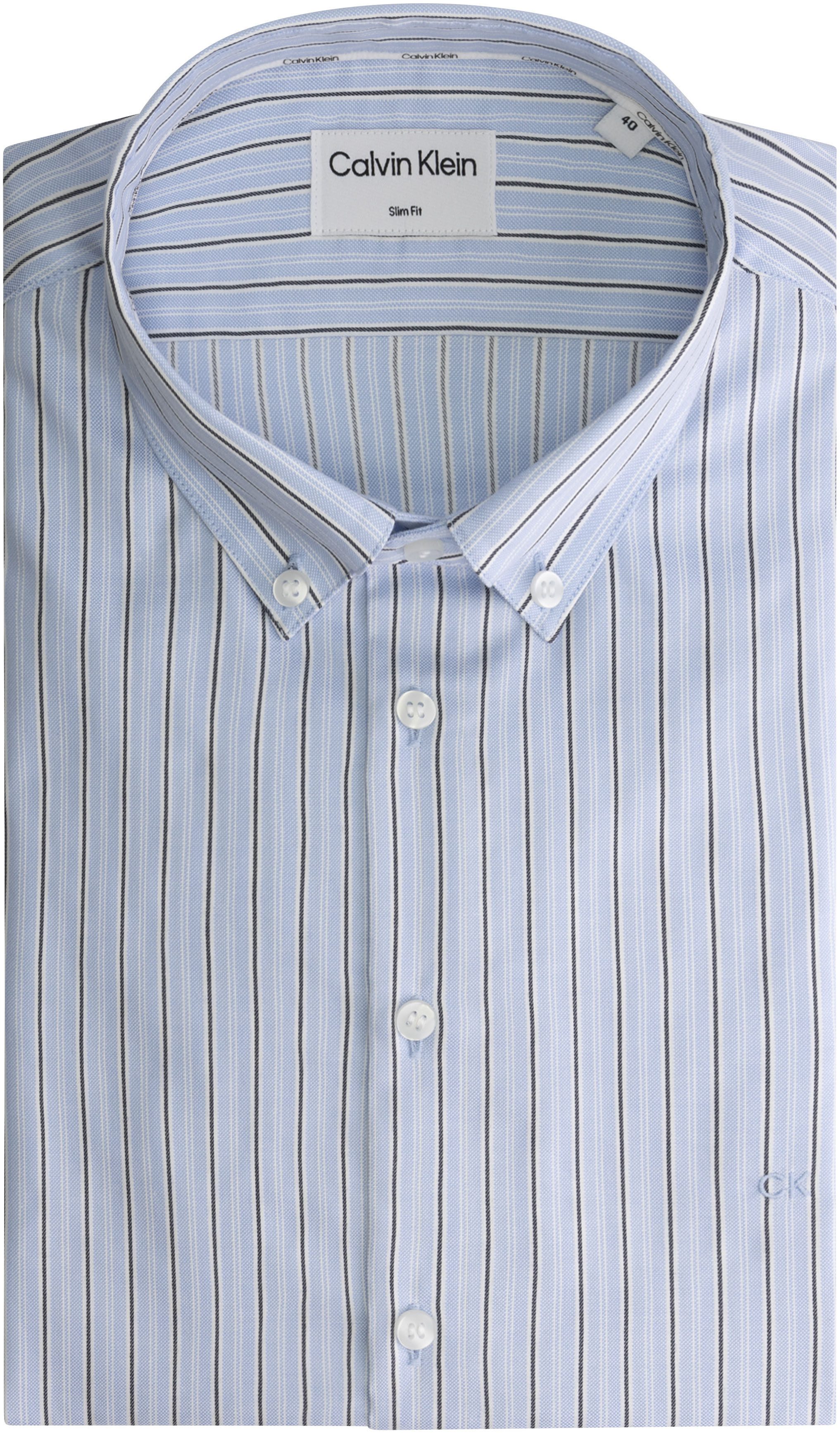 Calvin Klein Overhemd met lange mouwen OXFORD 2 TONES STRIPE SLIM SHIRT