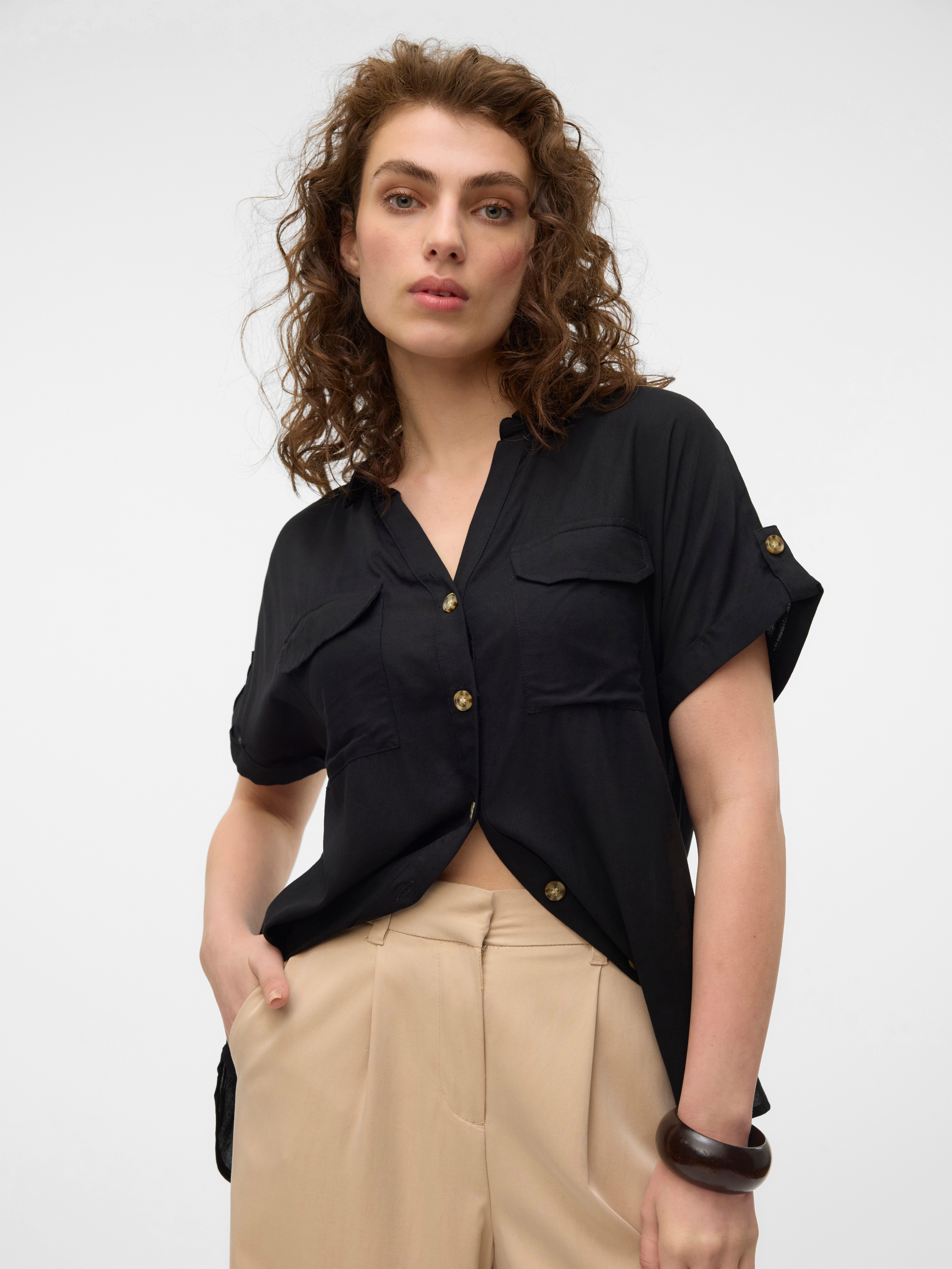 Vero Moda Overhemdblouse VMBUMPY S S SHIRT WVN GA NOOS