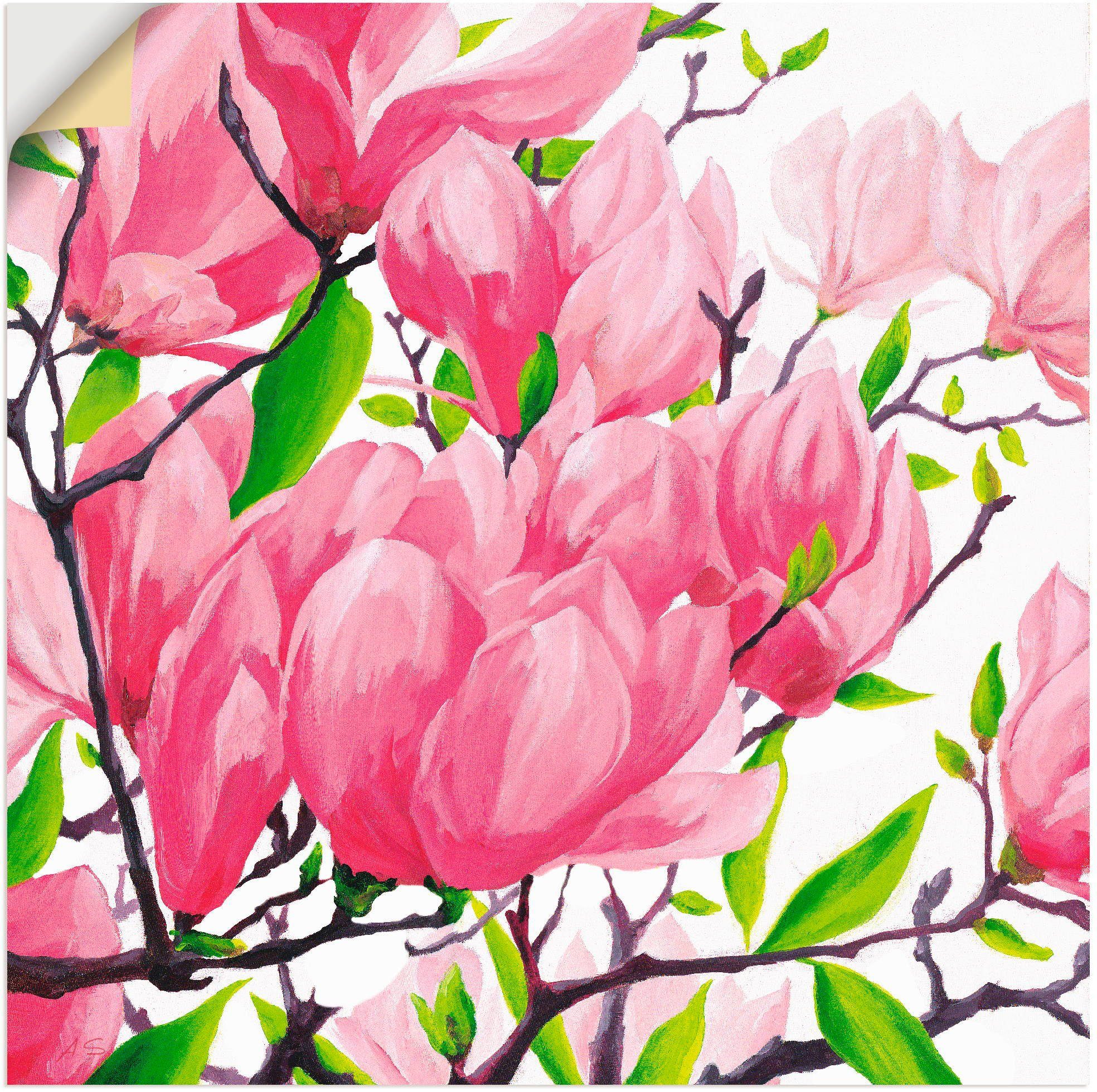 Artland Artprint Pinkkleurige magnolia's in vele afmetingen & productsoorten - artprint van aluminium / artprint voor buiten, artprint op linnen, poster, muursticker / wandfolie oo
