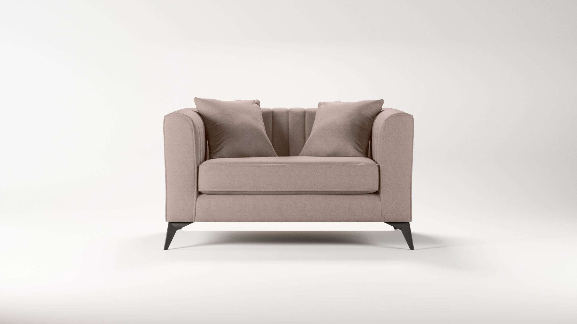 Places of Style Loveseat MATTHEW loungestoel, afmetingen B/D/H: 130/86/74 cm incl. sierkussen, fijne stiksels in de rug, belastbaar tot 200kg