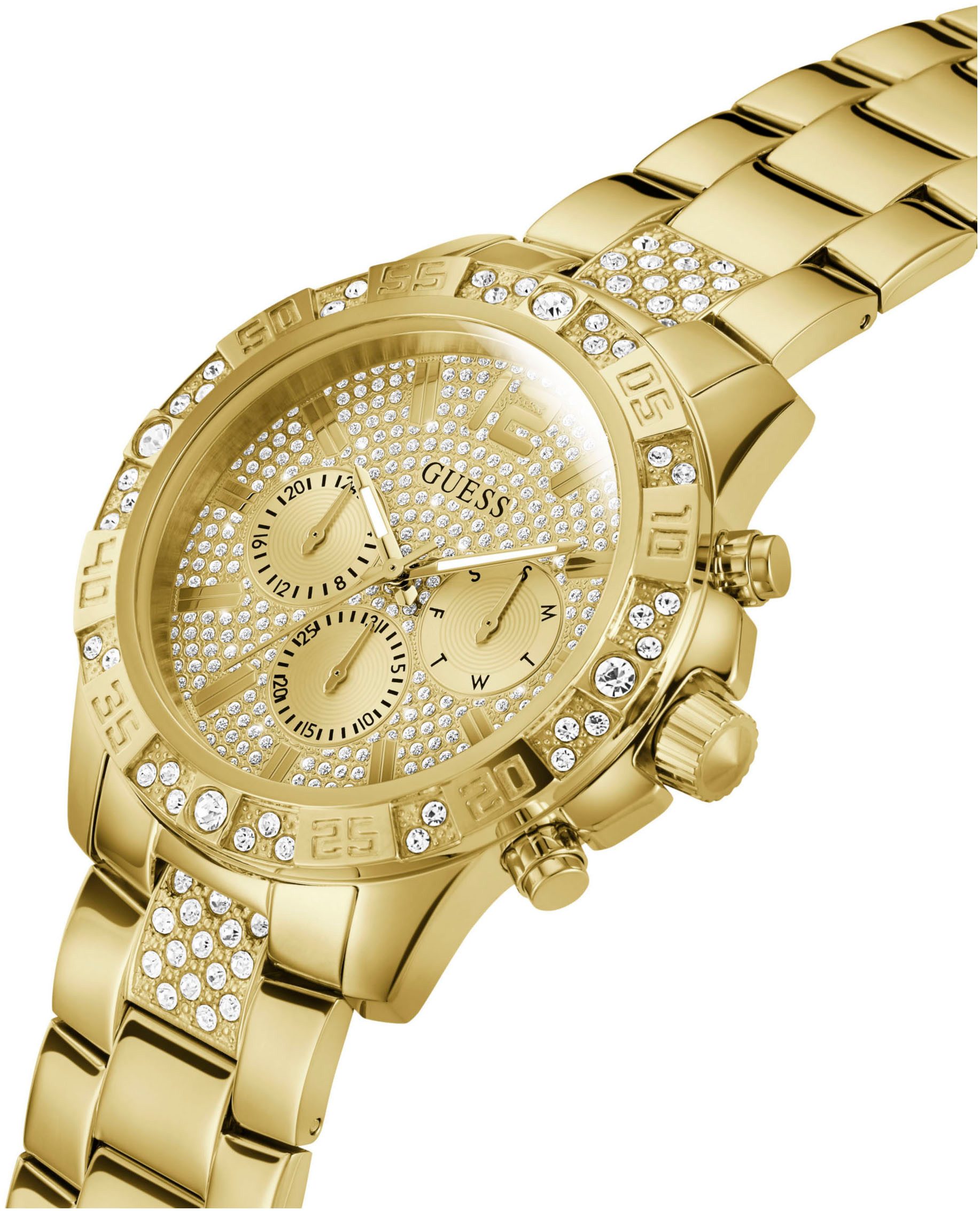 Guess Multifunctioneel horloge Majestic Quartzhorloge, horloge, heren, datum, 12/24-uurs weergave, kristalstenen