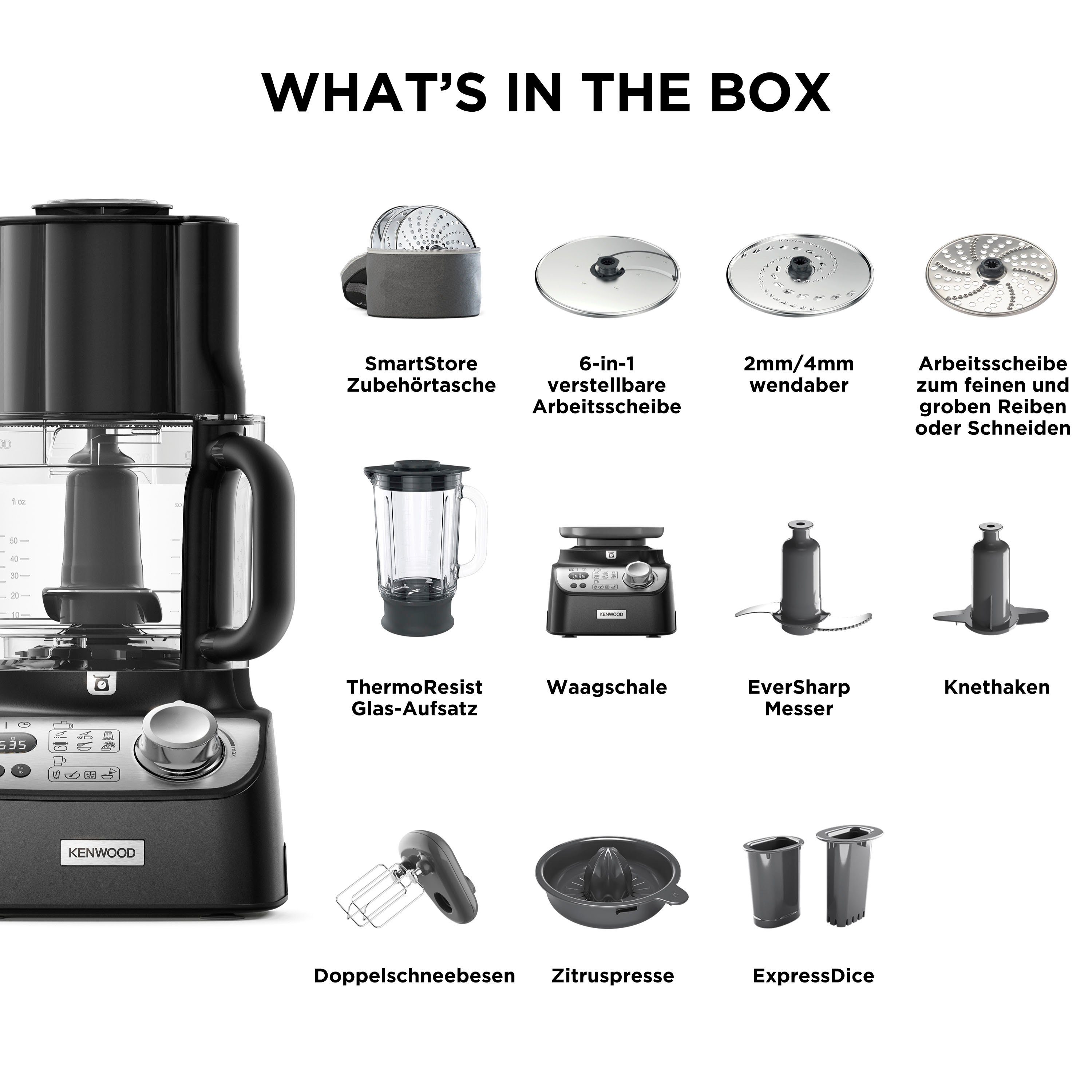KENWOOD Keukenmachine FDM72.990BK MultiPro XL Weigh+
