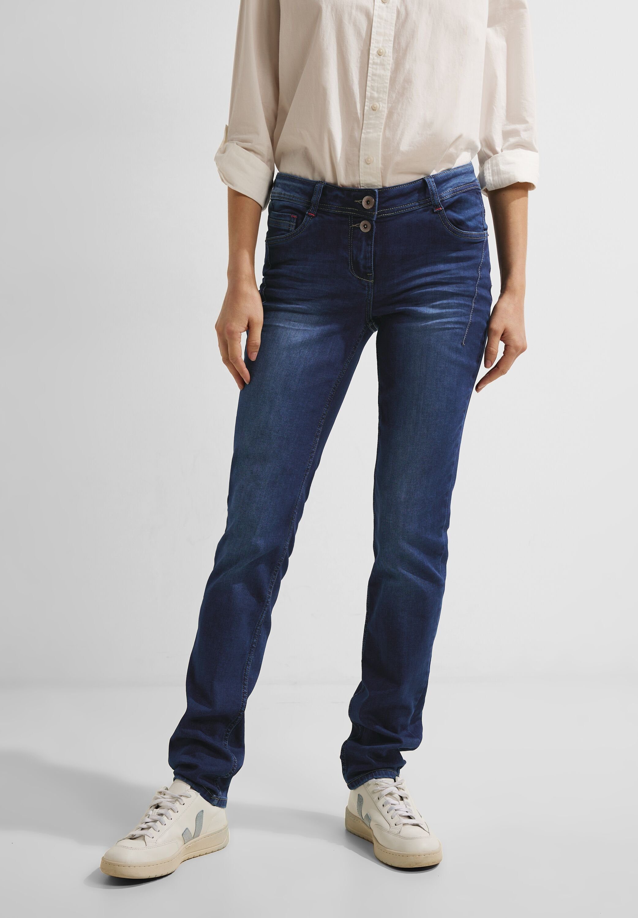 Cecil Slim fit jeans Style Scarlett Mid Blue