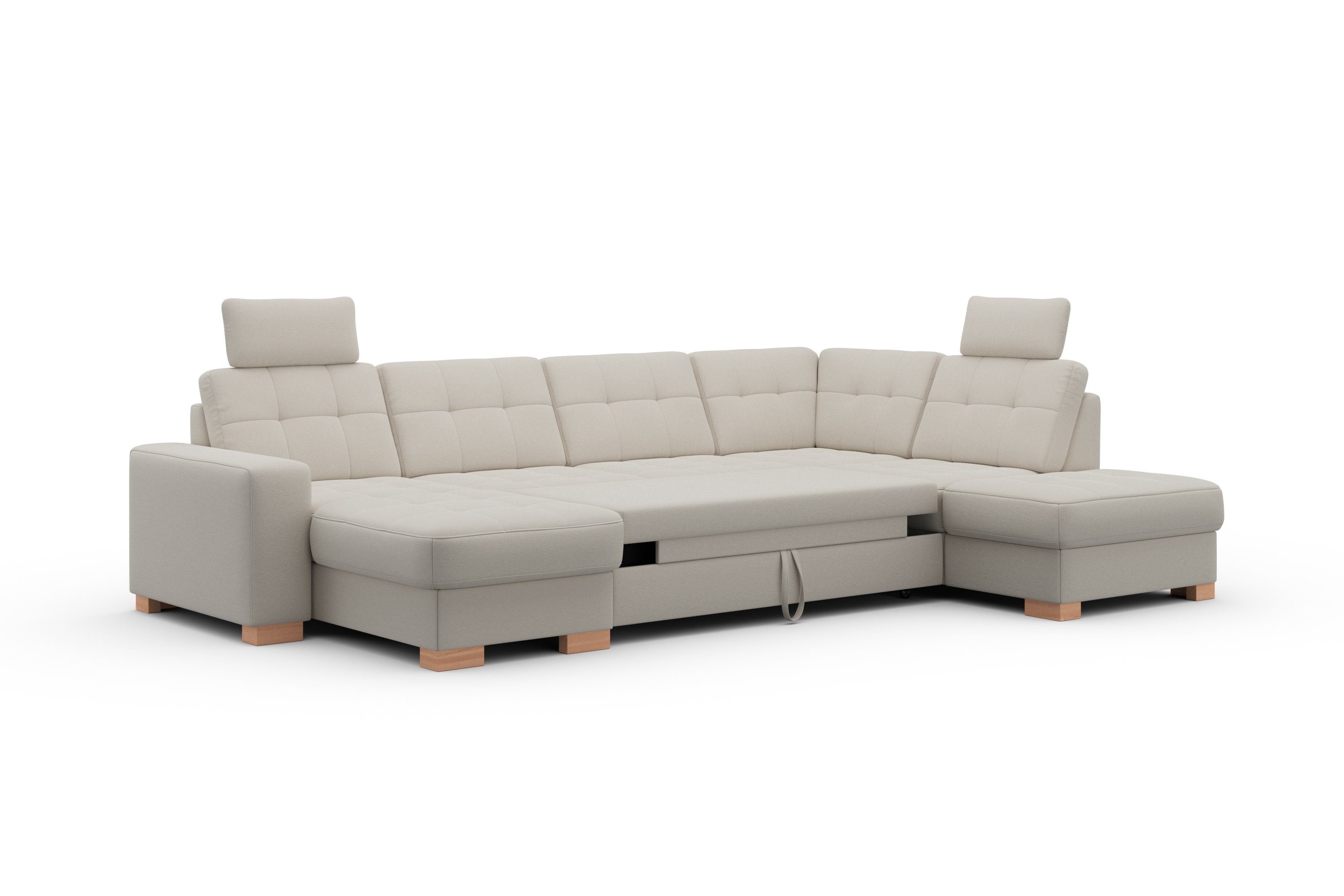 sit&more Zithoek Quincy U-vorm naar keuze met slaapfunctie en bedkist