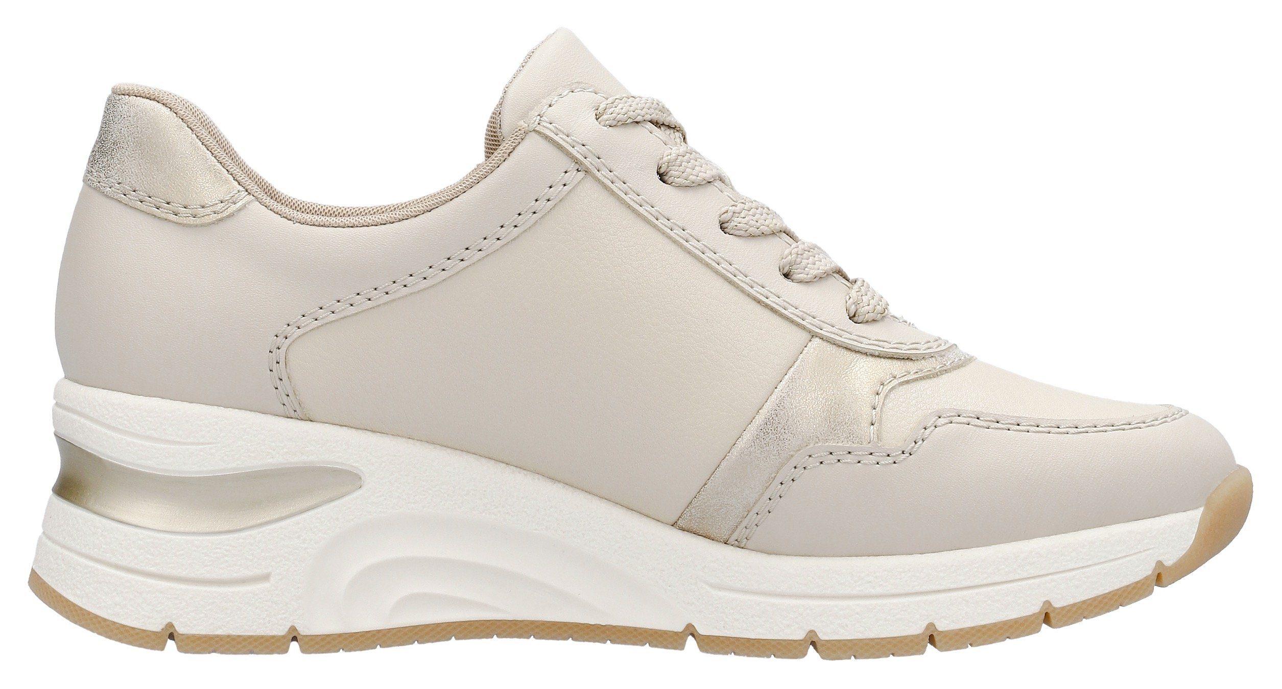 Rieker Sneakers met zijrits, vrijetijdsschoen, veterschoen, smalle vorm