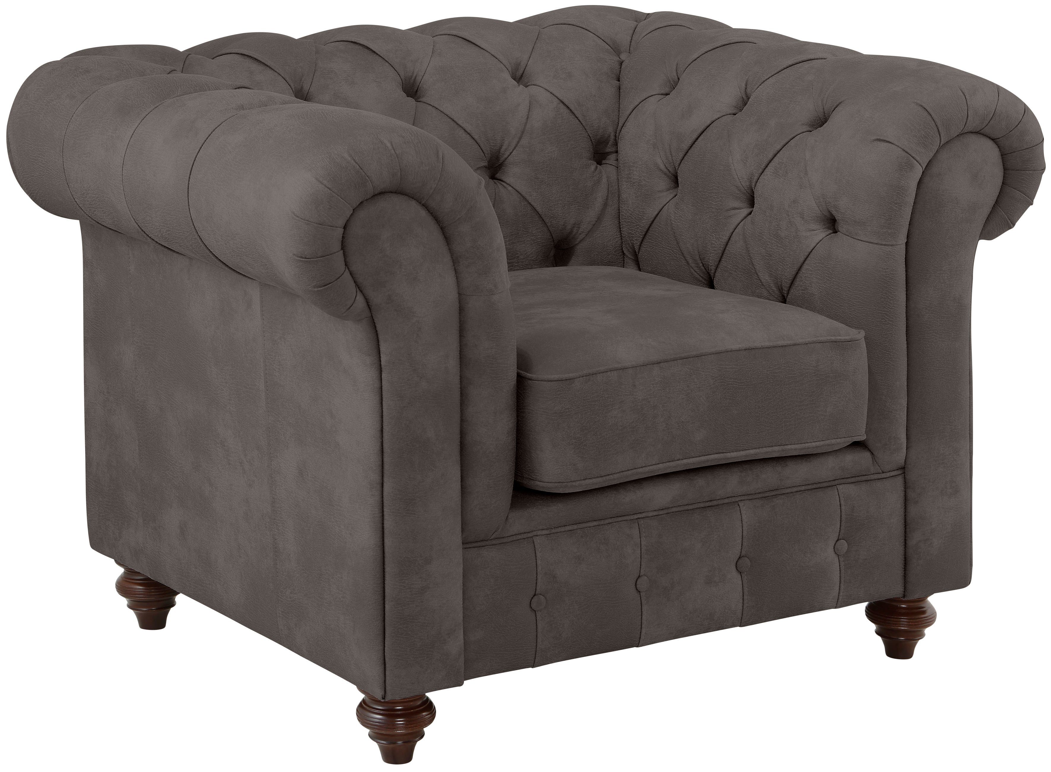 Home affaire Fauteuil CHESTERFIELD met hoogwaardige knoopdetails, ook in leer