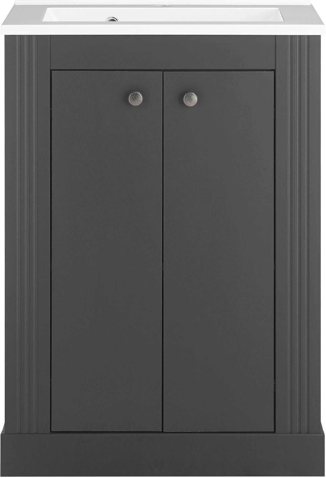 Home affaire Wastafelonderkast WESTMINSTER, wastafelonderkast incl. wastafel, metalen handgrepen (1 stuk)