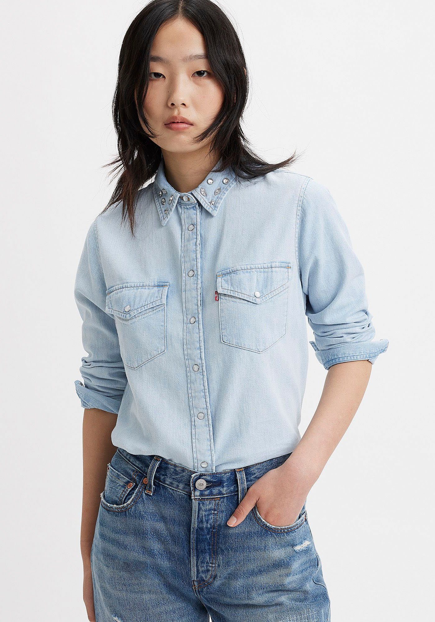 levi's jeans blouse iconic western blauw