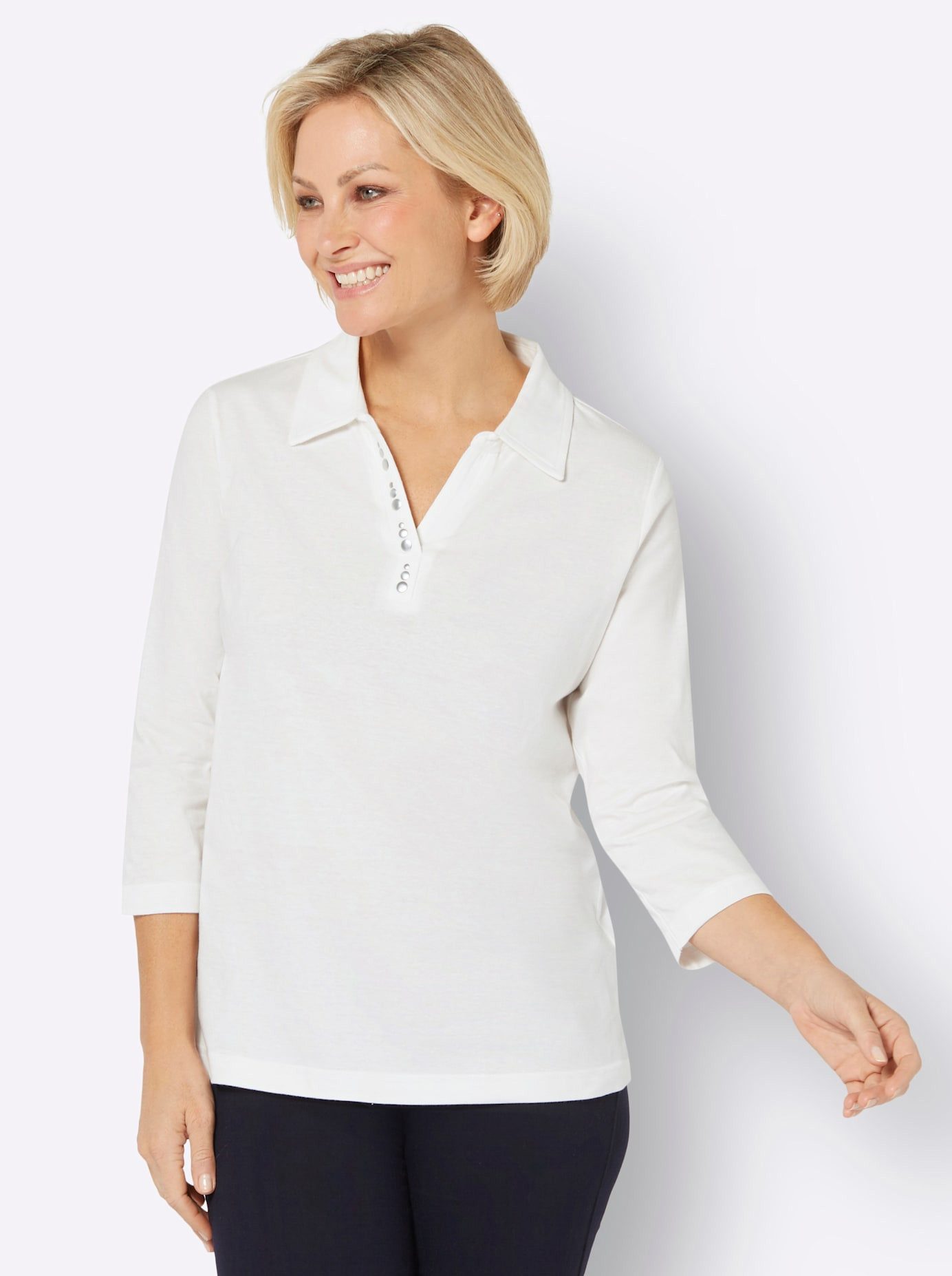 Classic Basics Shirt met 3 4 mouwen Shirt (1-delig)
