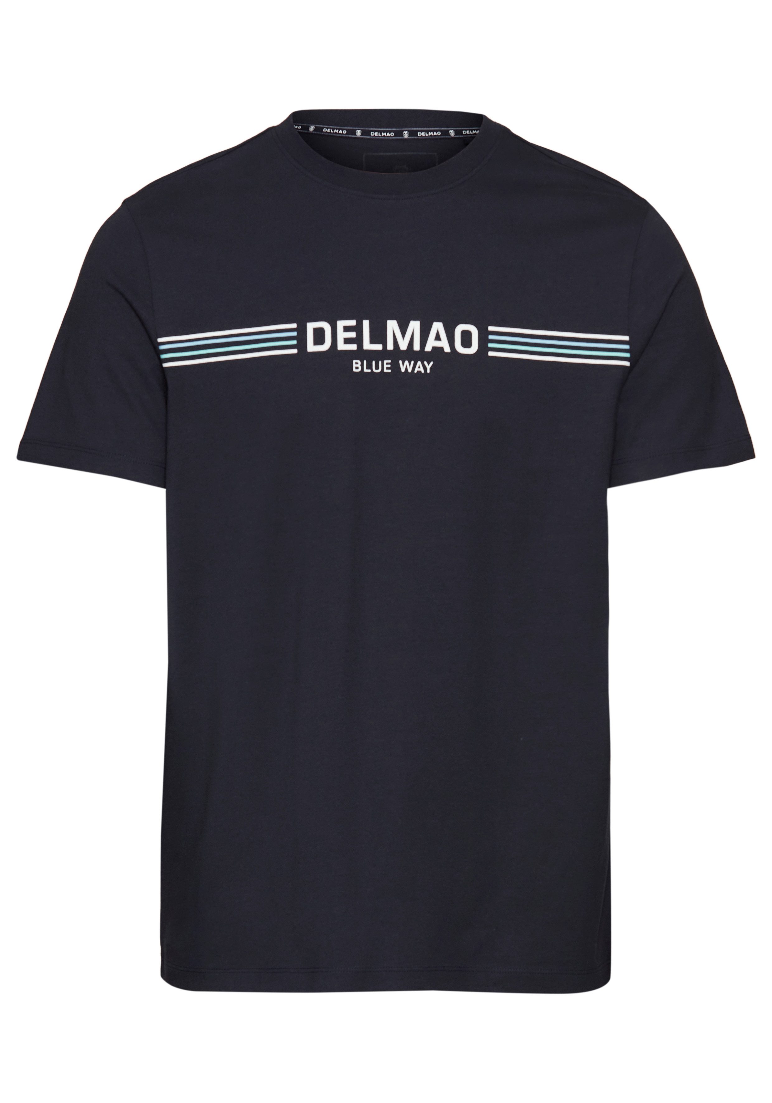 DELMAO T-shirt met sportief-maritieme merkopdruk