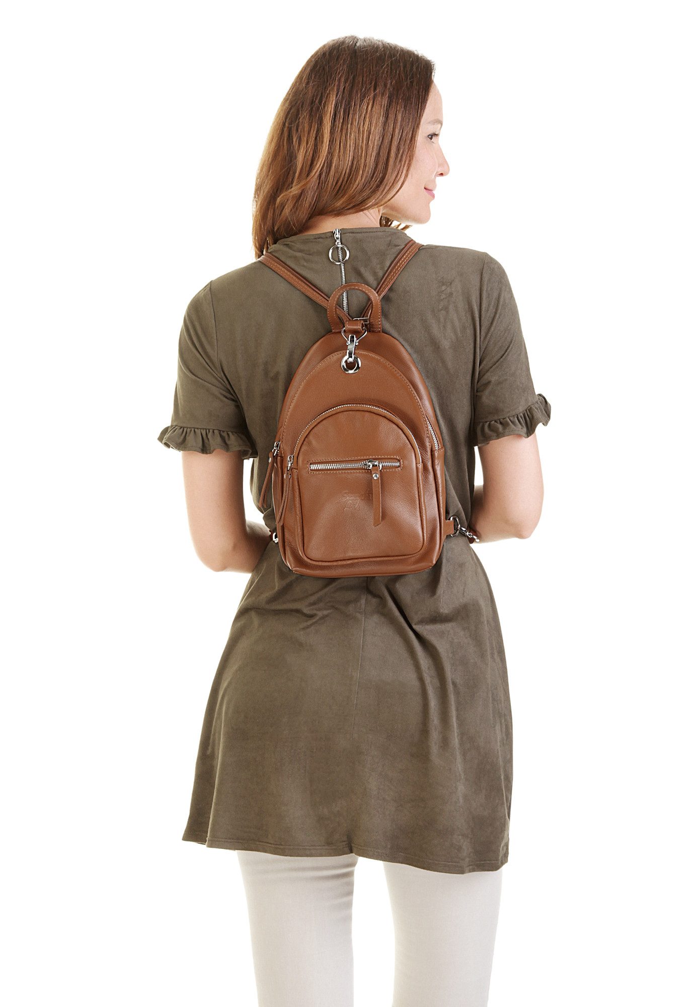 Samantha Look Rugzak echt leer, made in italy