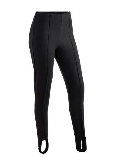 maier sports skibroek sonja slim fit broek met voetbandjes, elastisch, elegant model zwart
