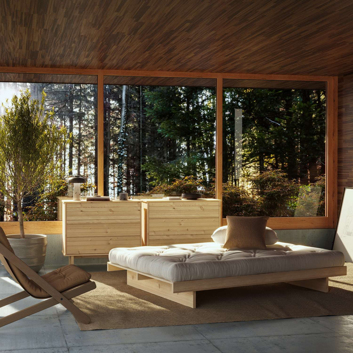 Karup Bedframe Kanso Bed, opbergbed, bed met of zonder lades Bed met/zonder lades, inclusief lattenbodem, FSC® gecertificeerd