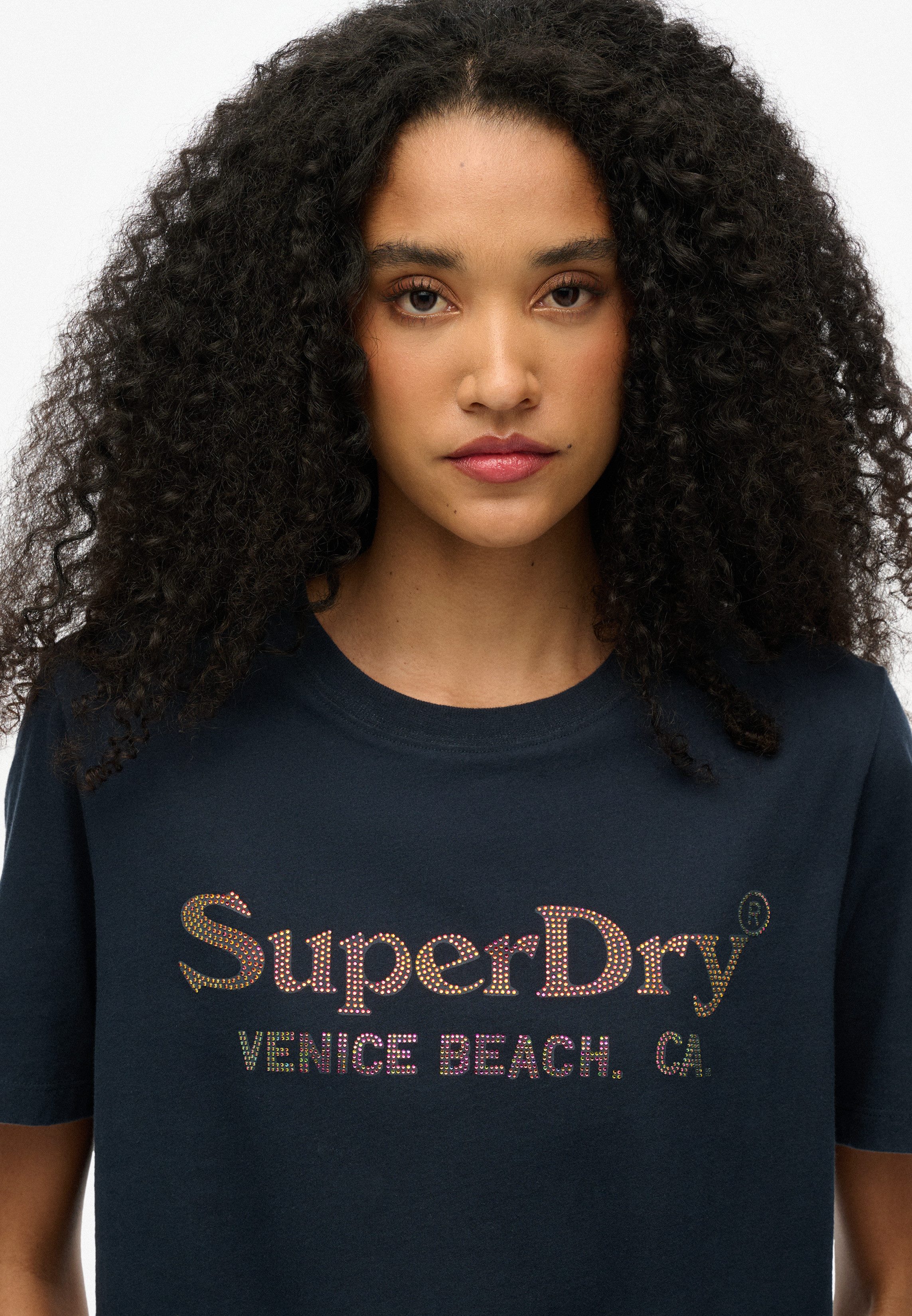 Superdry Shirt met korte mouwen VENUE METALLIC RELAXED TEE