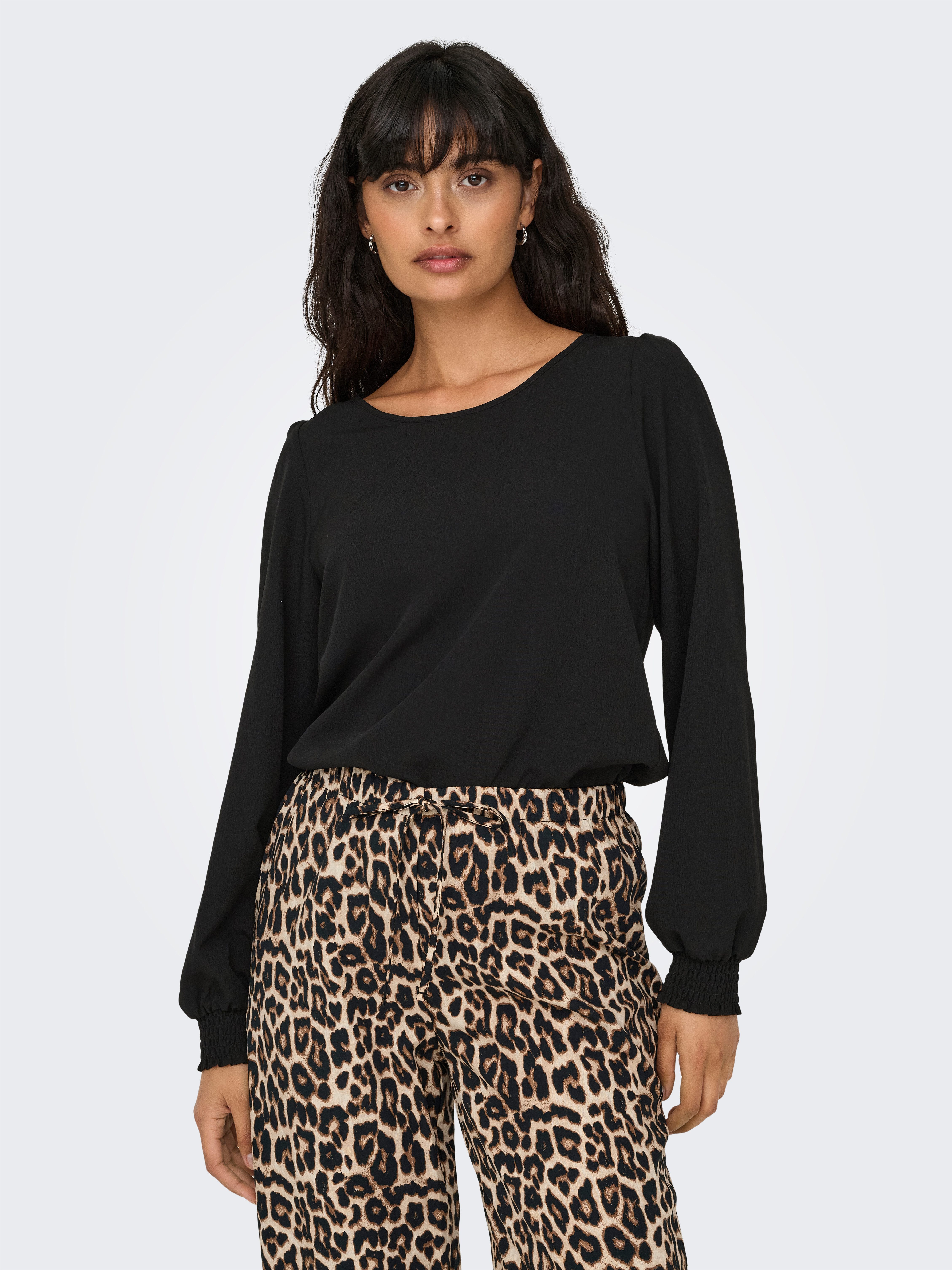 Only Shirt ONLELITE LIFE L/S TOP NOOS PTM dames t-shirts maat 42 zwart