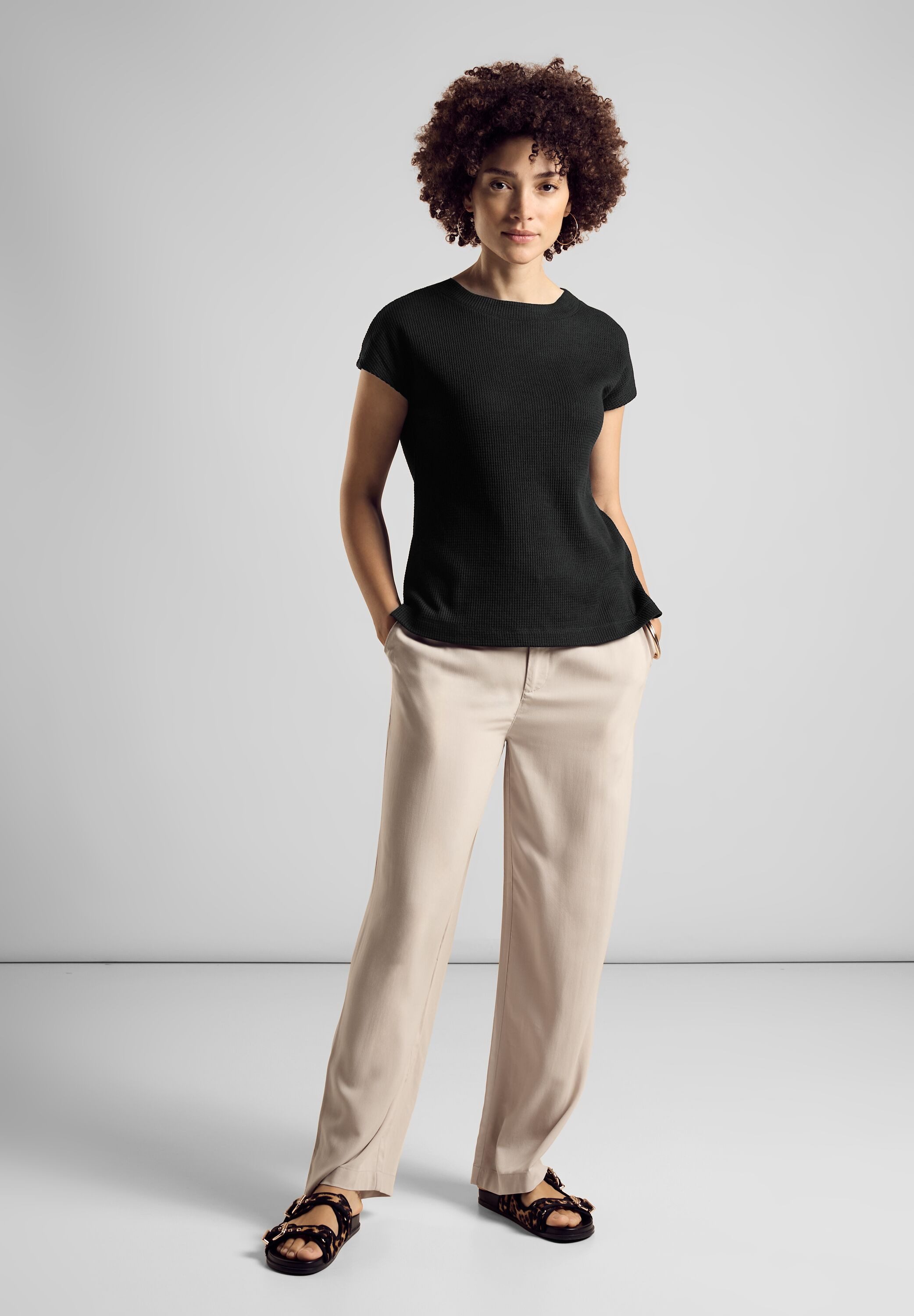 STREET ONE Shirttop in tricot-look